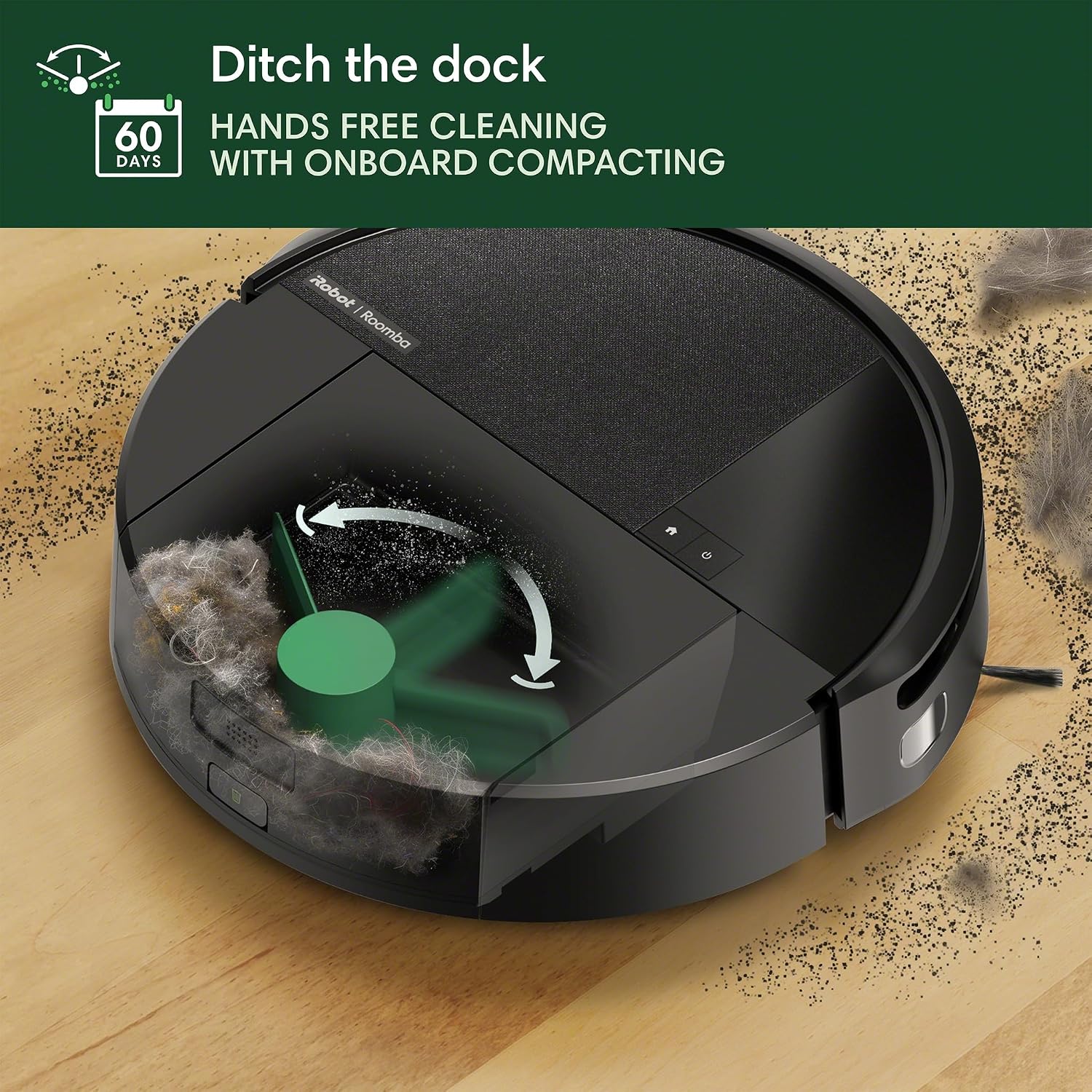 iRobot Roomba 205 DustCompactor Vac Robot Vacuum - Compacts Dirt Inside, No Emptying for 60 Days, Space Saving, No Dock Needed, Bagless, Intense Power-Lifting Suction, LiDAR Navigation, Multi-Surface