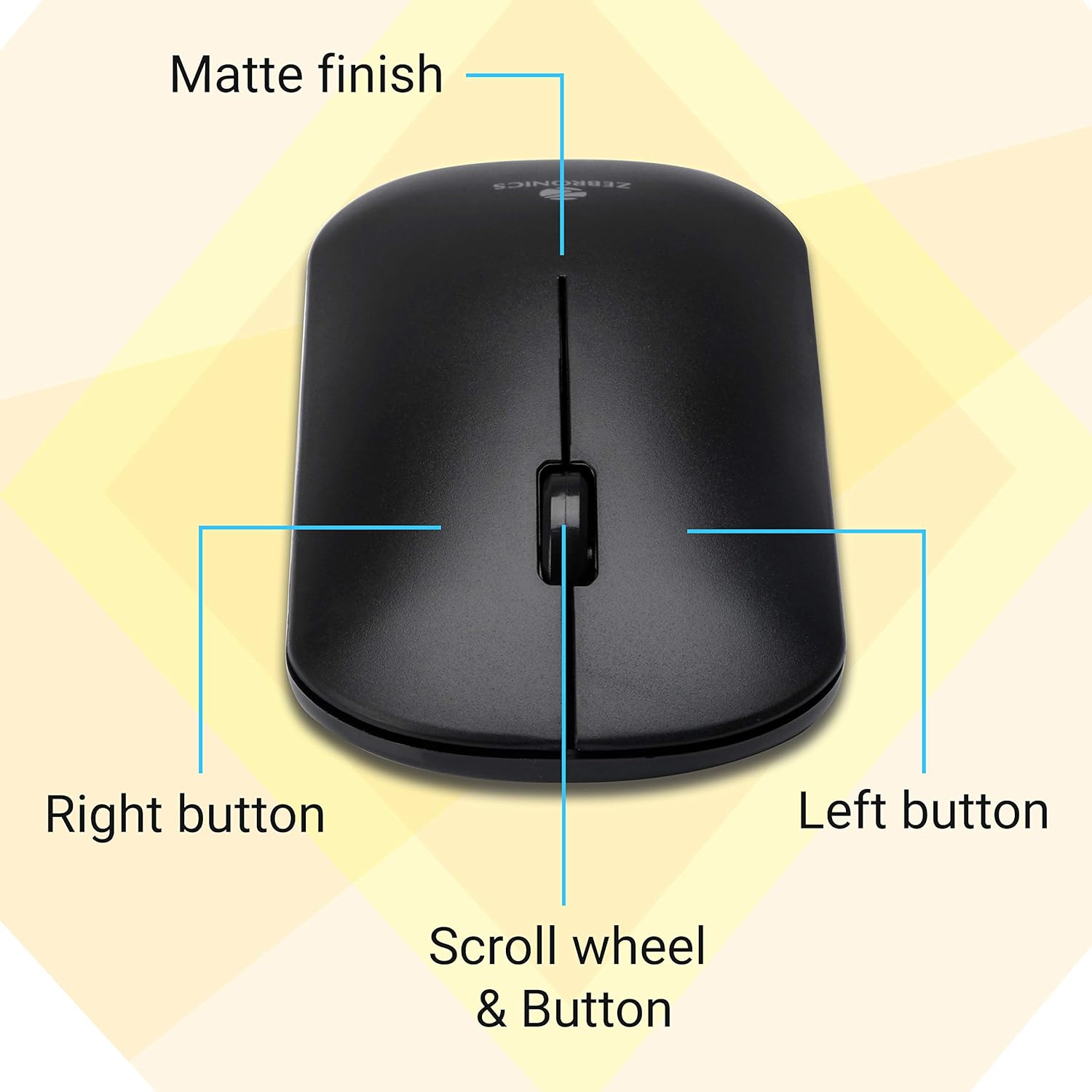Zebronics-Zeb Dazzle Wireless Optical Mouse with Nano Receiver (Black)