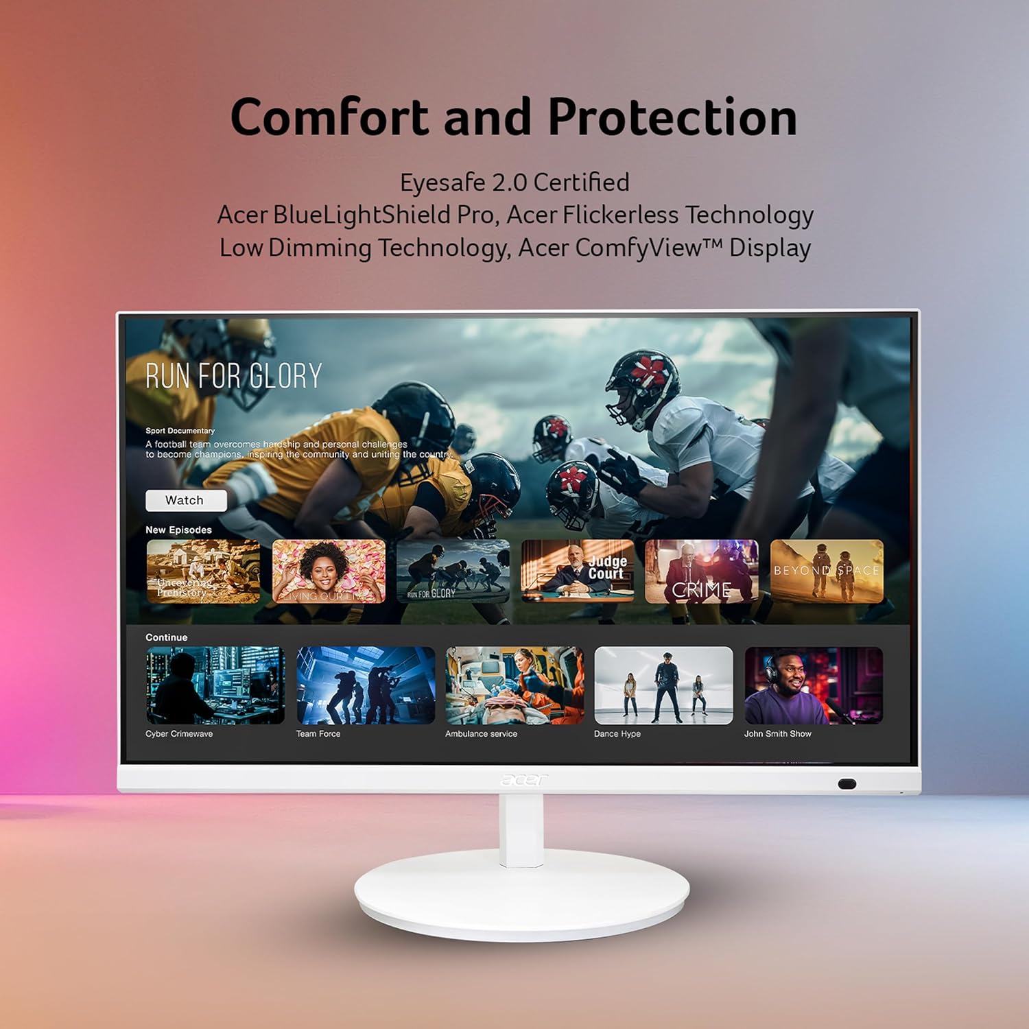 acer CS242Y 23.8 Inch Smart Full HD IPS Backit LED Monitor with WebOS I iOT Device I Airplay, Miracast, Wireless Mirroring, Bluetooth Support I HDR10 I Ergo Stand I Remote Control I Stereo Speakers
