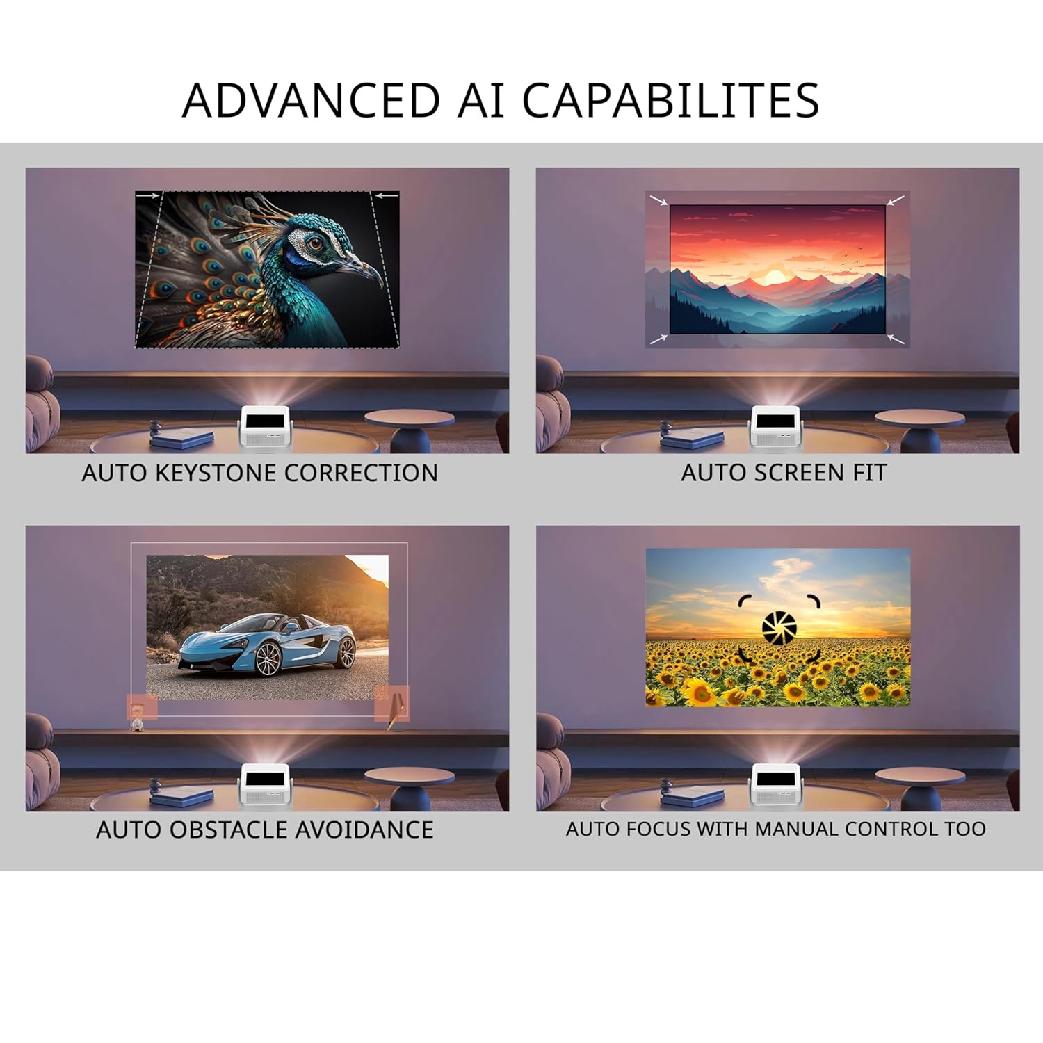 DEBONAIR Touch Play Full HD 1080p Smart Projector | World’s First Touchscreen with Auto (Focus+Screen Fit+Obstacle Avoidance) | Official Android | 11000 Lumens | HDMI USB| 10W Speaker Dual WiFi BT5.0