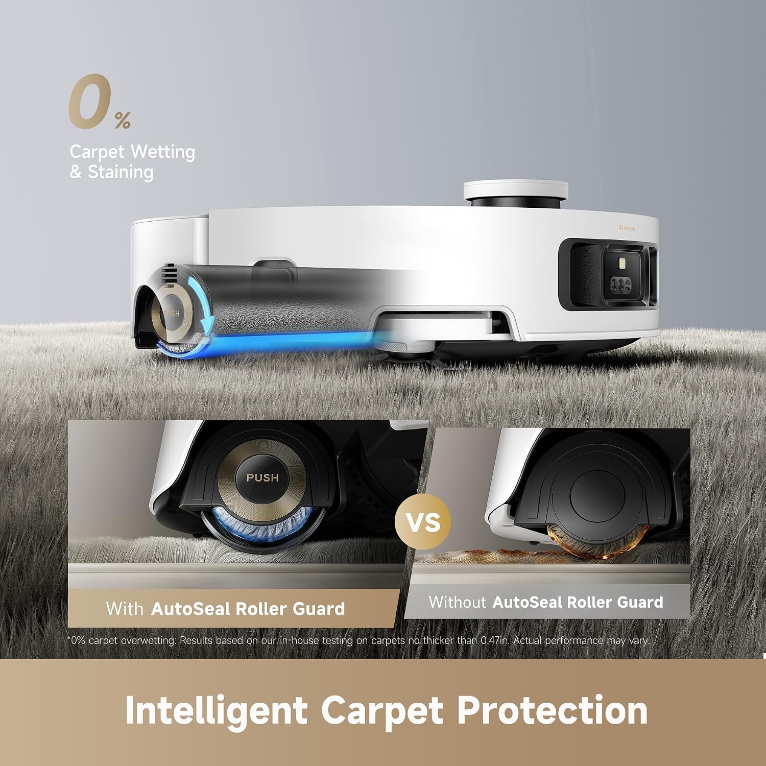 dreame Aqua10 Roller Robot Vacuum and Mop, AquaRoll Mop, 30,000Pa Suction | 100% Detangling, Carpet-Protecting Roller Guard, 2.36in Obstacle Clearing, Auto-Empty, Self-Cleaning, Roller Mop Extending