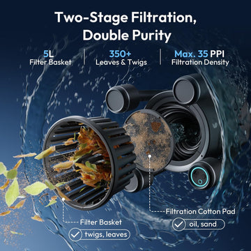 (2026 Upgrade) BUBLUE F10 Pool Surface Skimmer Robot, Pool Cleaner with App Control,Powerful Suction,5L Filter, Dual Cleaning Modes, AI Navigation,Ideal for In-Ground & Above-Ground Pools,Space Gray