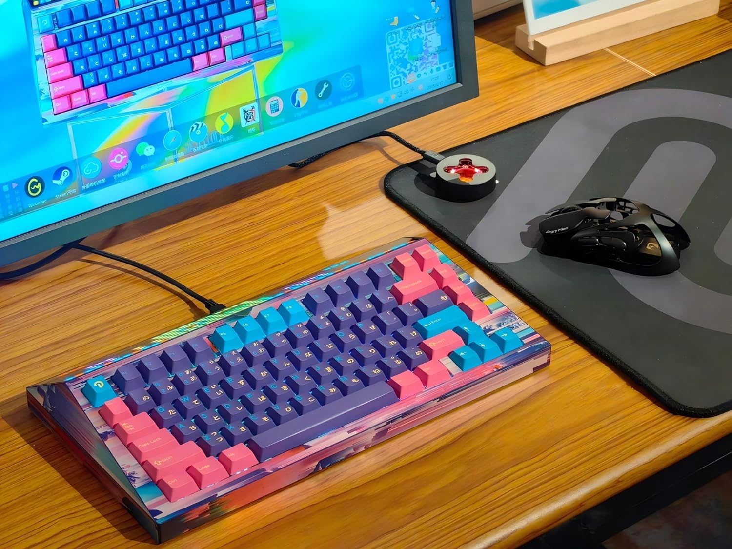 CYBERBOARD Euphoria Wireless Custom Creamy Mechanical Keyboard, 81 Key Tri-Mode 2.4G Bluetooth Wireless Gaming PC Computer Keyboard, High-End RGB Gaming Accessories, Hotswappable Switch