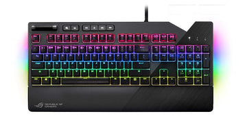 ASUS ROG Strix Flare (Cherry MX Red) Aura Sync RGB Mechanical Gaming Keyboard with Switches, Customizable Badge, USB Pass Through and Media Controls