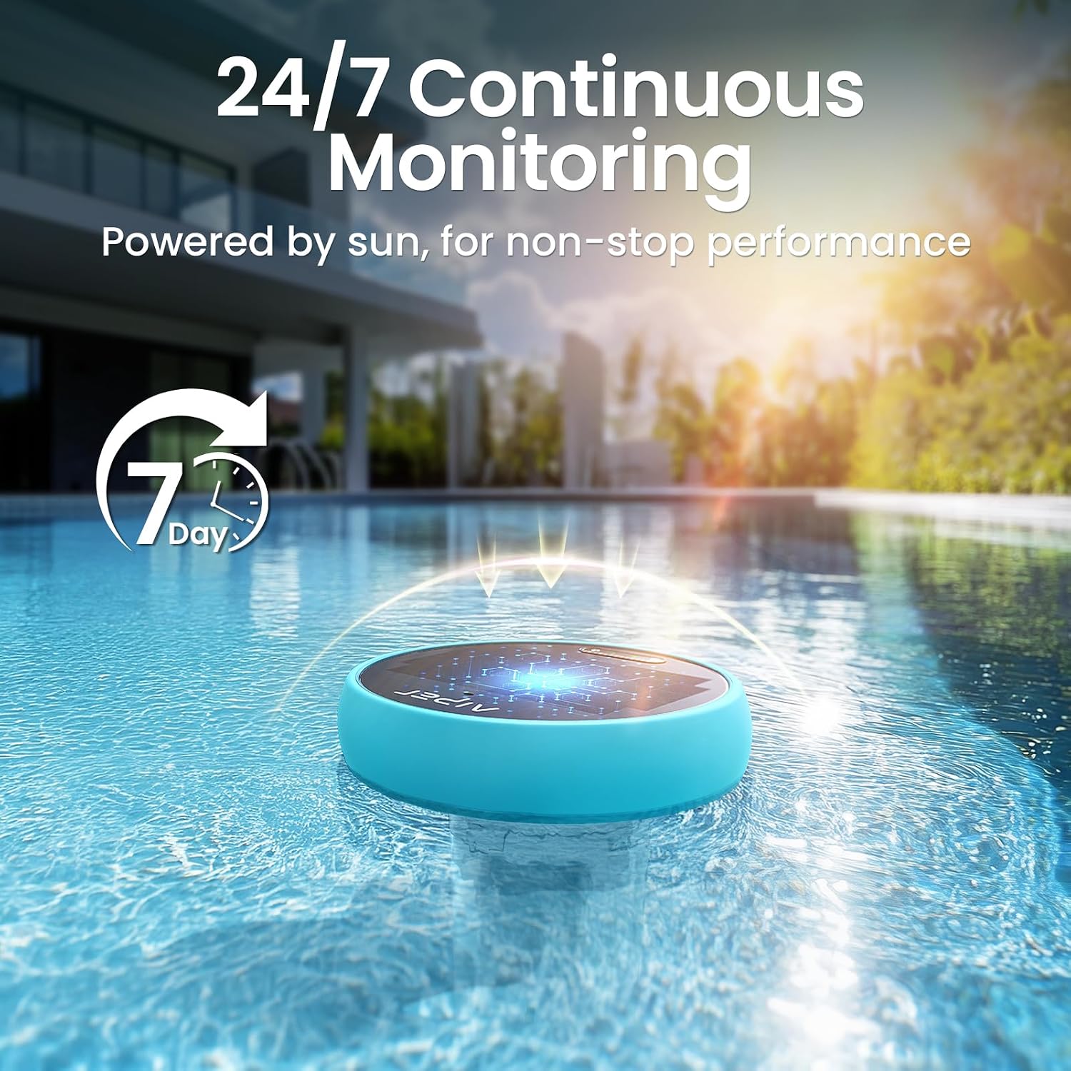 AIPER HydroComm Pro Smart Pool Monitor, 5-in-1 Water Testing for Pools, Hot Tubs, and Spas, Features App Control and Real-Time Underwater Connectivity, Blue