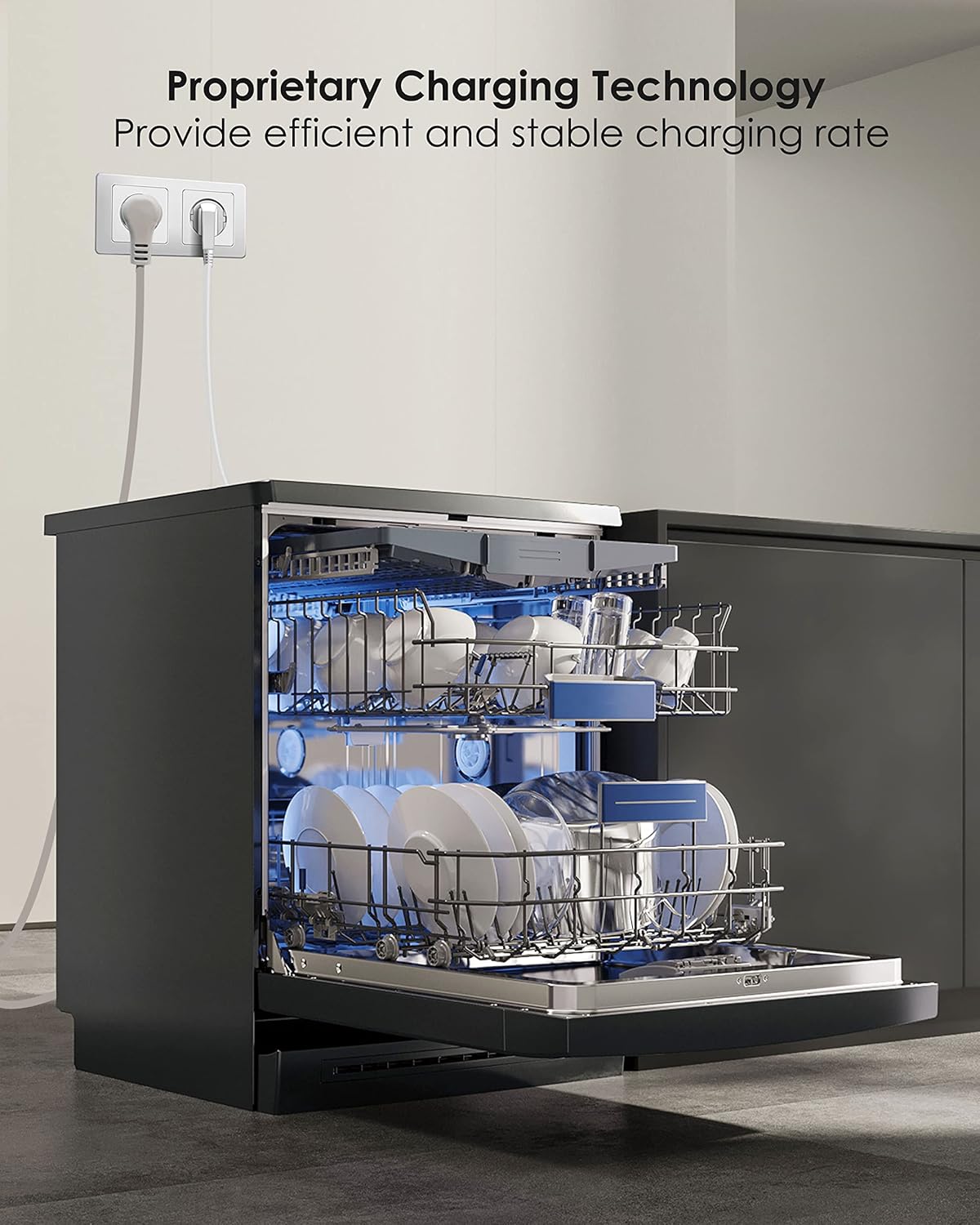 Bosch 300 500 800 Series Dishwasher Power Cord 00752018 - Compatible Junction Box and Power Cord Assembly - Replace SMZPC002UC Proprietary AC Charger Cable