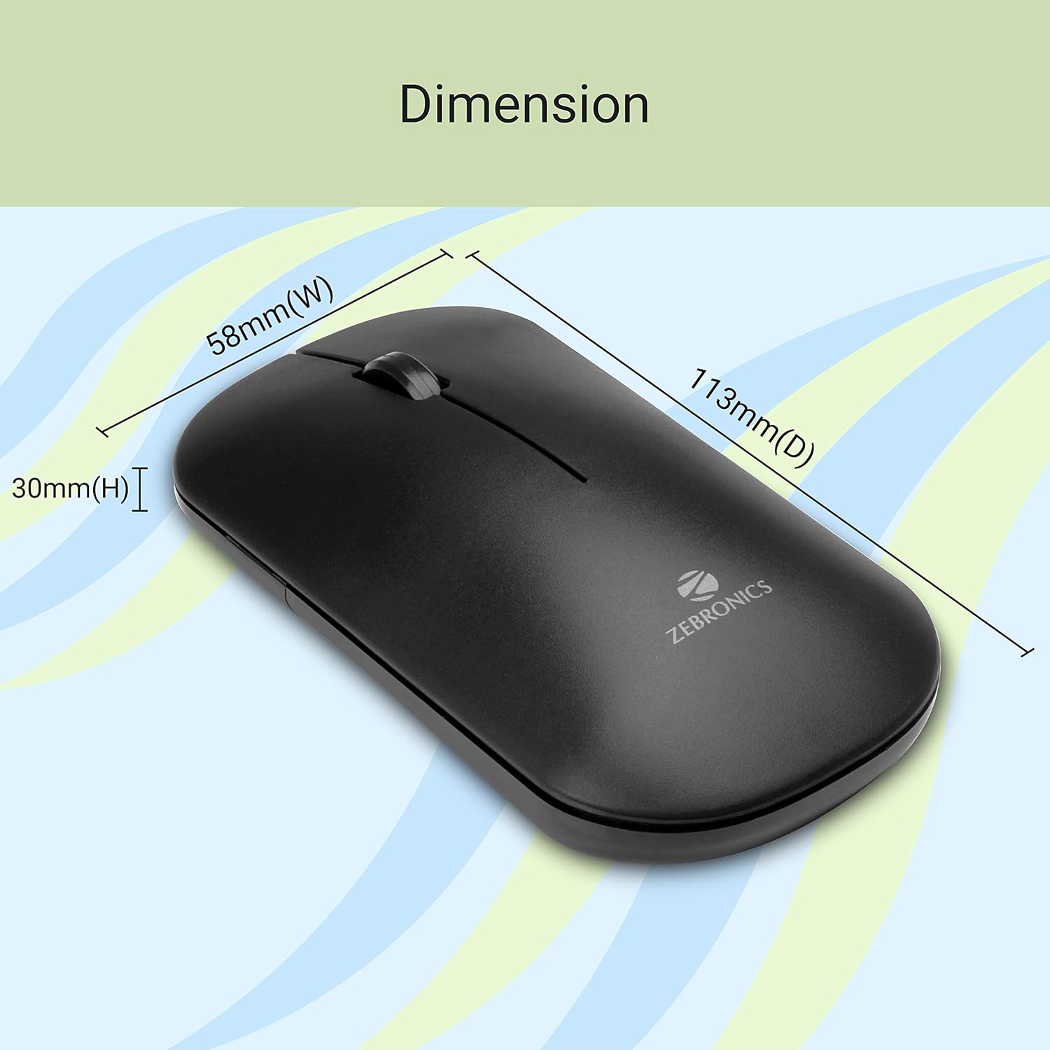 Zebronics-Zeb Dazzle Wireless Optical Mouse with Nano Receiver (Black)