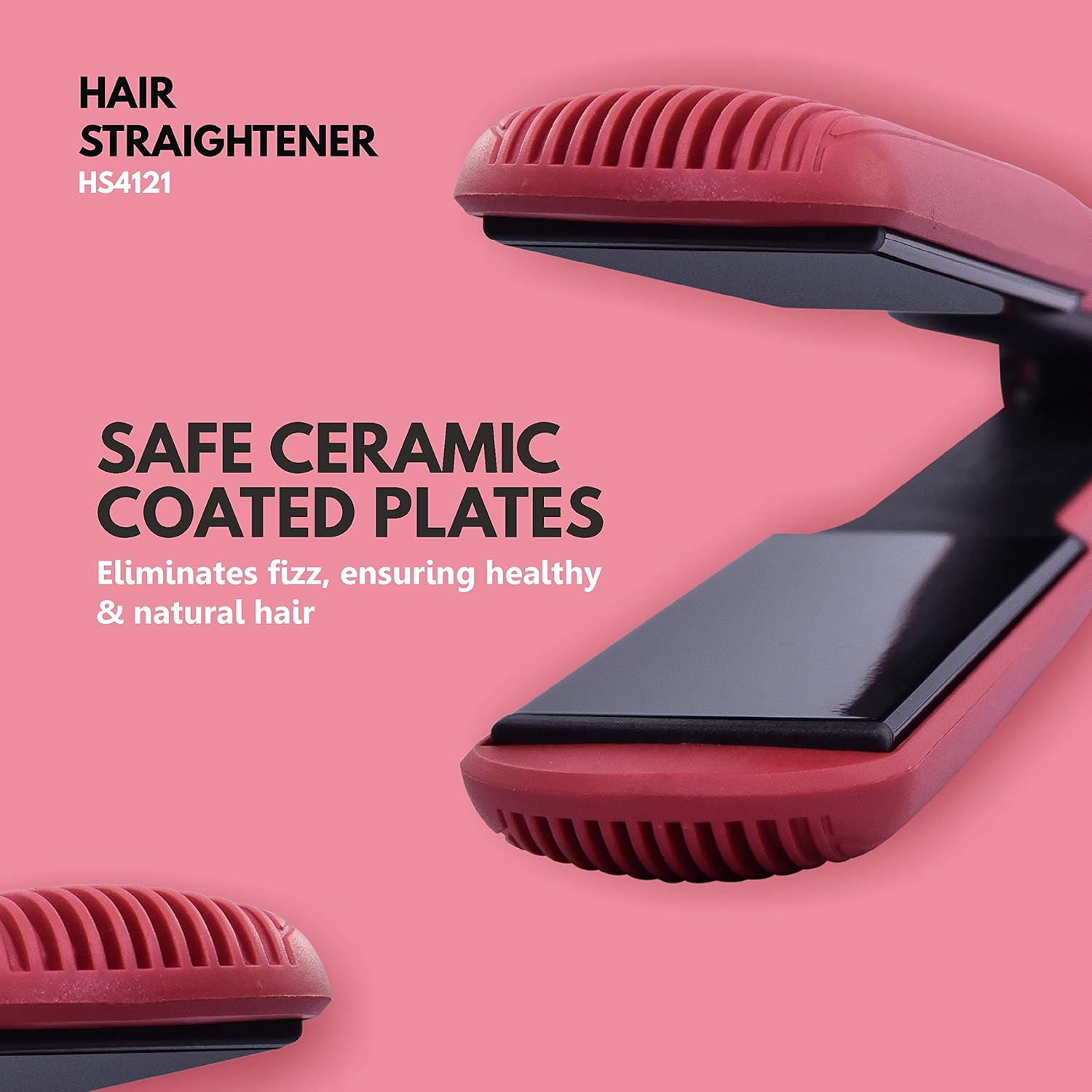 Havells Wide Plate Hair Straightener - HS4121 (Red_Free Size)