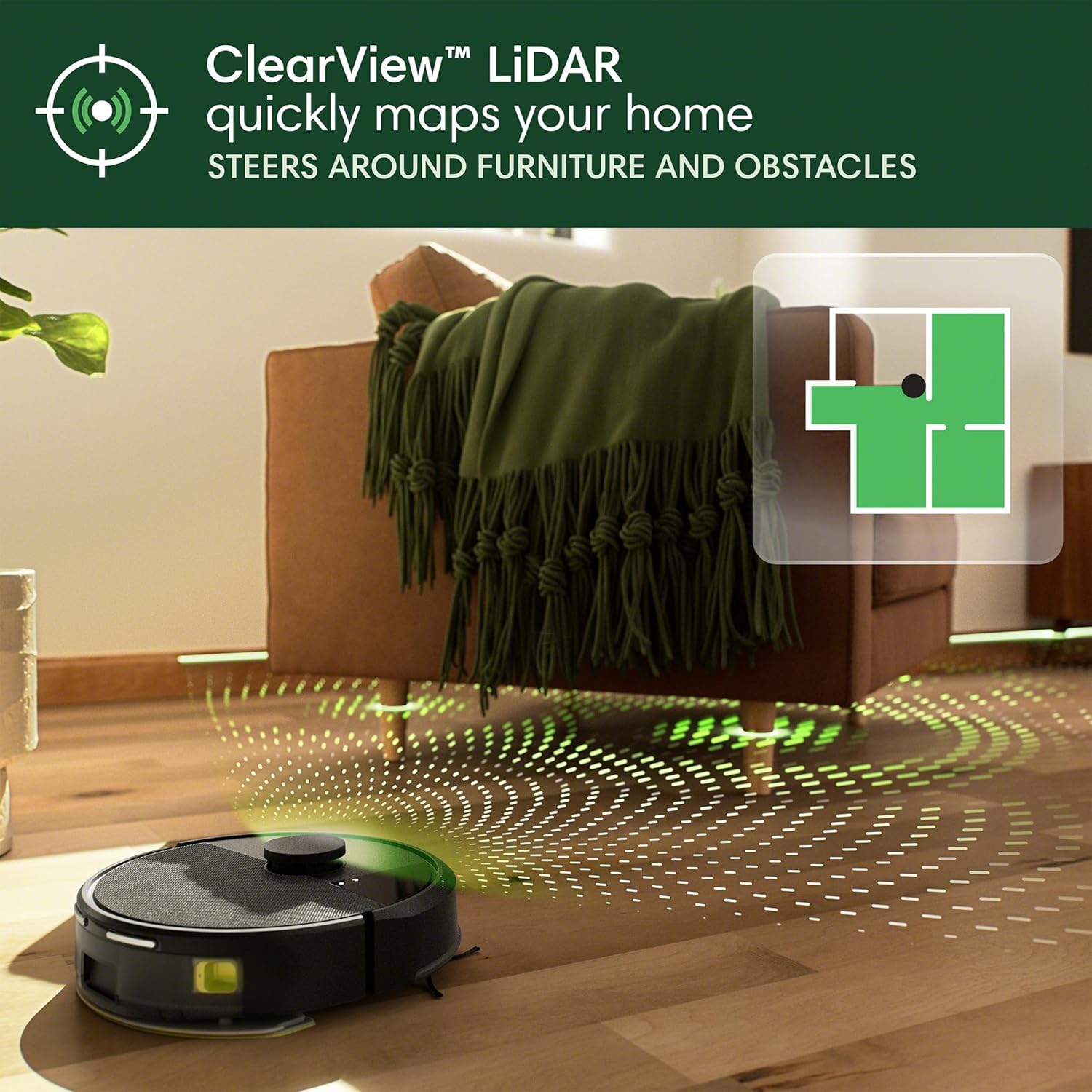 iRobot Roomba 105 Combo Robot Vacuum & Mop - Easy to use, Intense Power-Lifting Suction, LiDAR Navigation, Multiple Cleaning Modes, Avoids Mopping Carpets, Self-Charging