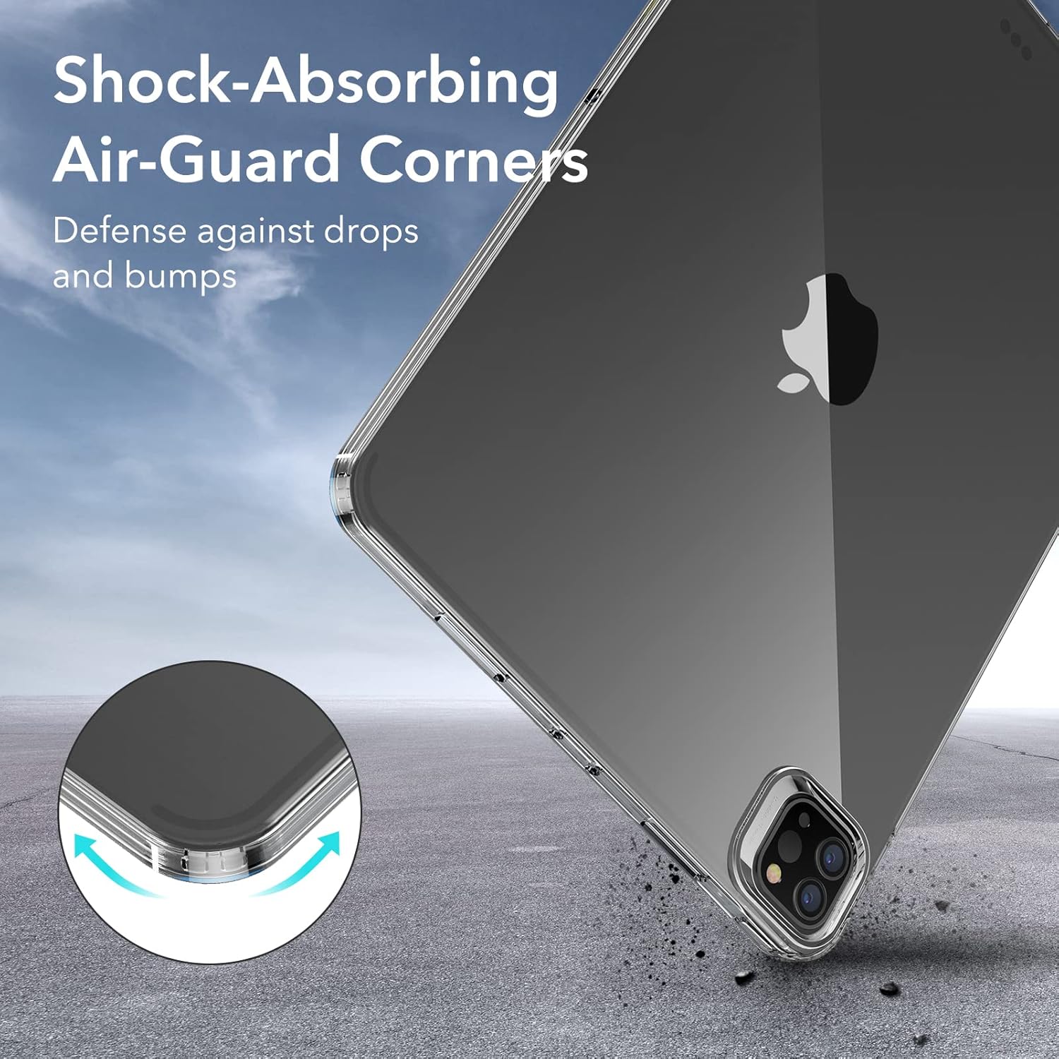 ESR for iPad Pro 11 inch Case (2022/2021, 4th/3rd Generation), Transparent Back Cover, Soft Protective, Supports Pencil 2, Project Zero Series Case, Clear