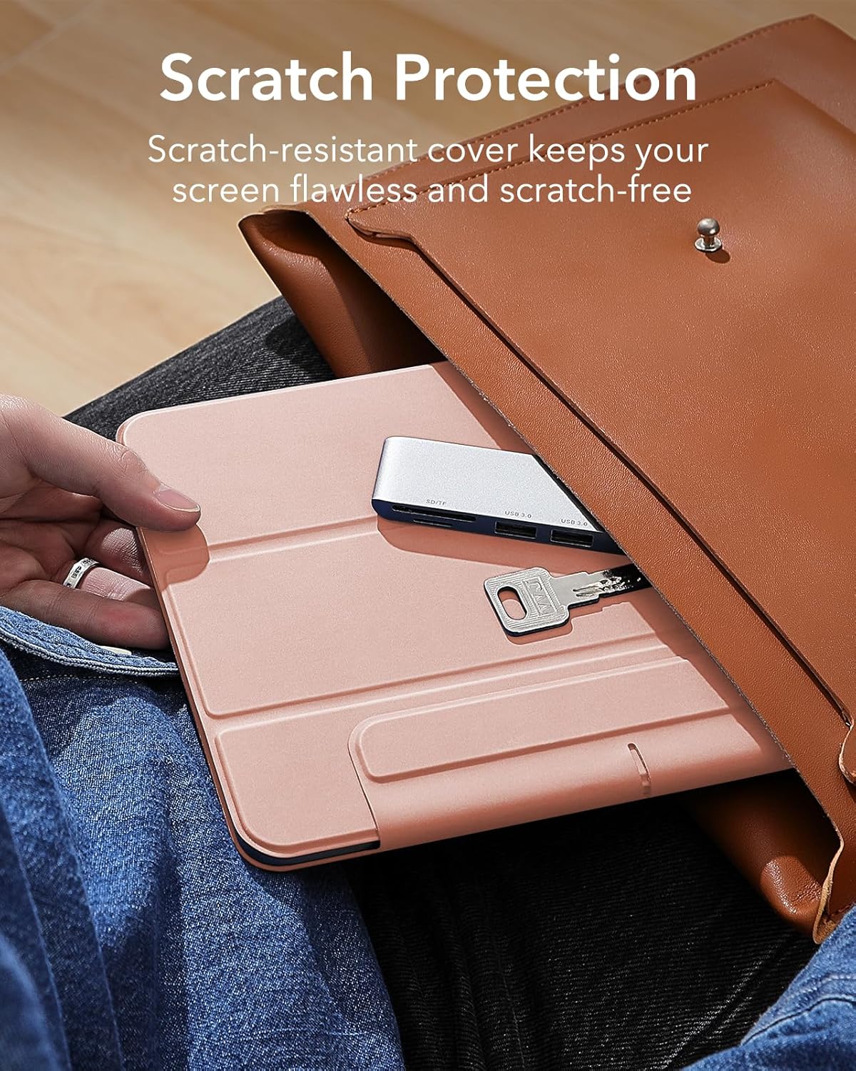 ESR for iPad Air 11 Inch Case M4/M3/M2 (2026/2025/2024), iPad Air 5th/4th Gen (2022/2020), Powerful Magnetic Attachment, Slim Trifold Stand Case, Auto Wake/Sleep, Durable Protection, Rose Gold
