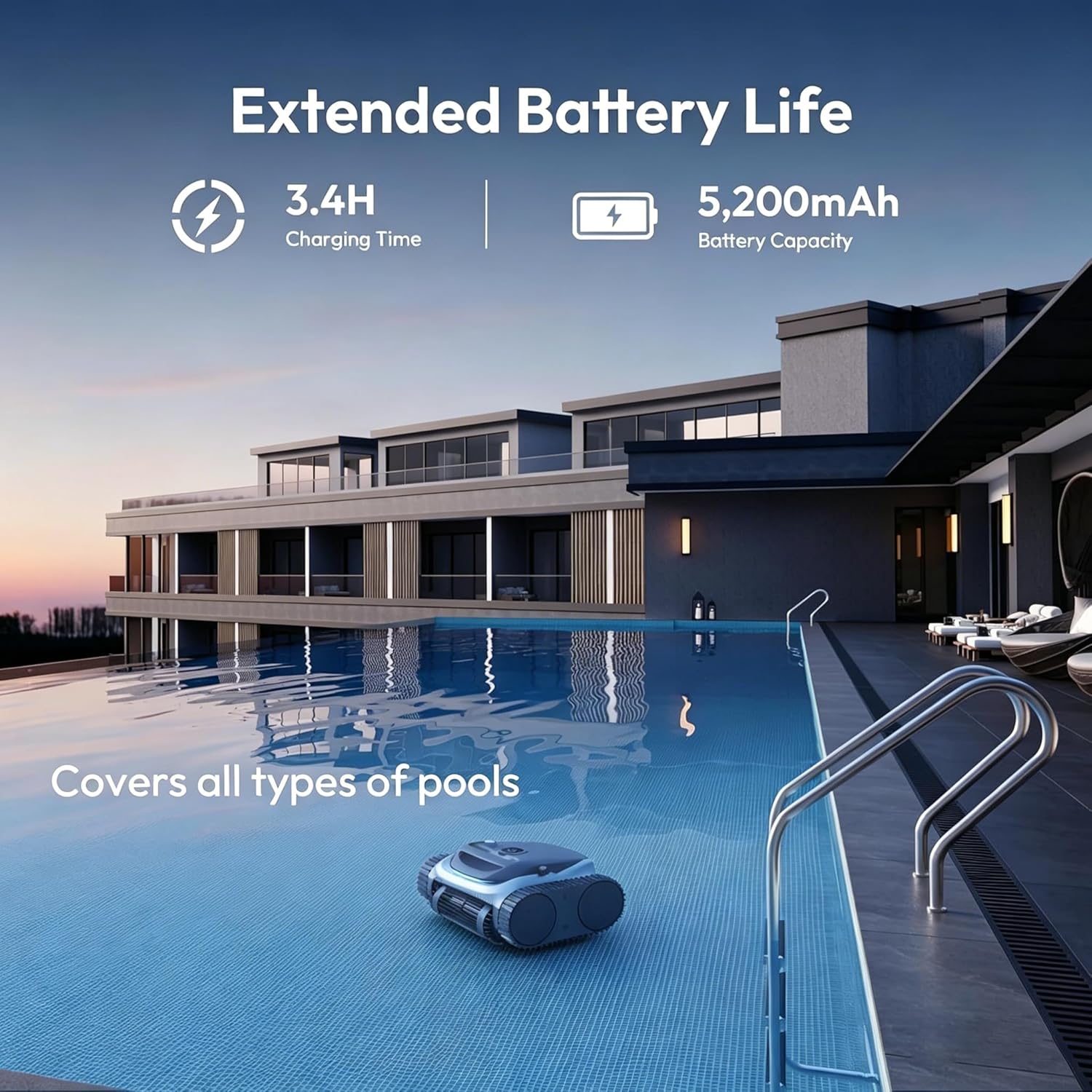 Bubot 700 Cordless Pool Vacuum for Inground & Above Ground Pools, 210-Min Runtime, Wall/Waterline/Floor Cleaning, Robotic Pool Cleaner with Superior Suction, APP Control, Smart Navigation (Space Grey)