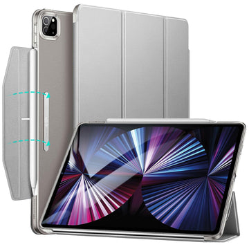 ESR Translucent Stand Case for iPad Pro 11 inch (2022/2021, 4th/3rd Gen), Cover with Clasp, Auto Sleep/Wake, Wireless Pencil 2 Charging, Ascend Trifold, Frosted Grey