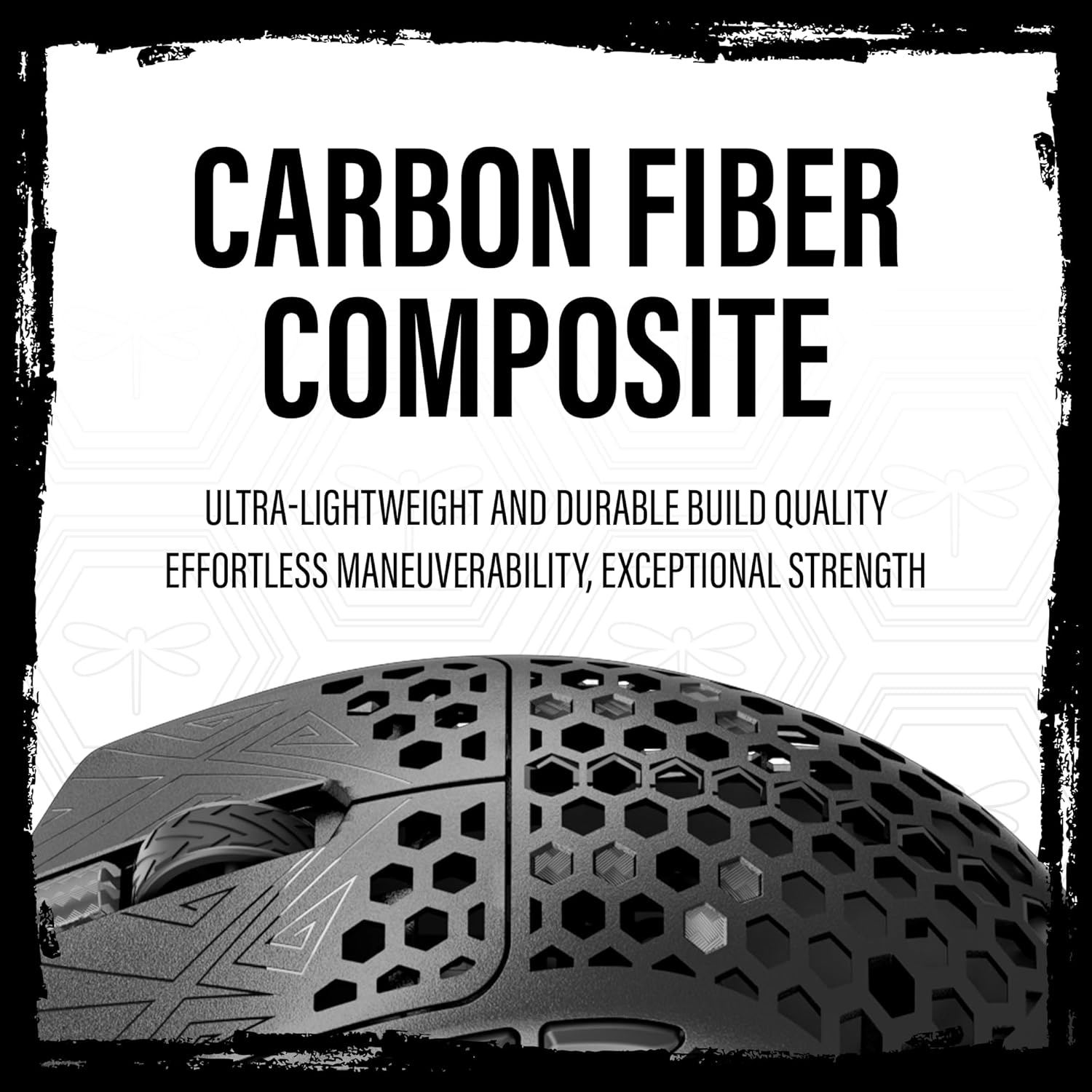 ARBITER Akitsu 8K Carbon Fiber Composite Gaming Mouse - Ultra-Light 38g, Wireless, 26k DPI, USB-C Fast Charging, 60Hr Battery Life, 8k Polling Rate, PIXART 3395 Sensor, LCD Display