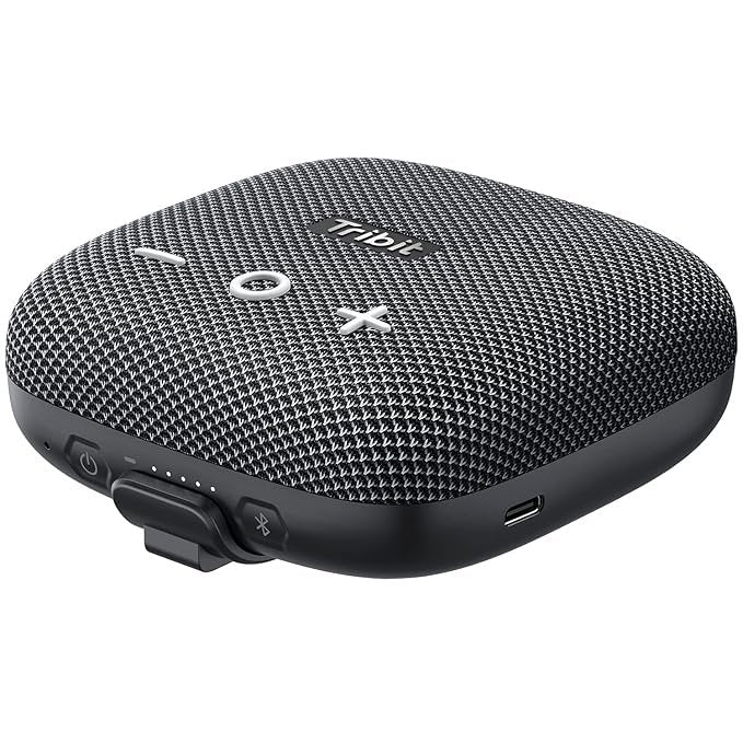 Tribit StormBox Micro 2 Portable Speaker: 90dB Loud Sound Deep Bass IP67 Waterproof Small Speaker Built-in Strap, 12H Playtime Long Battery Powerbank for Outdoor Camping Biking, 120ft Bluetooth Range