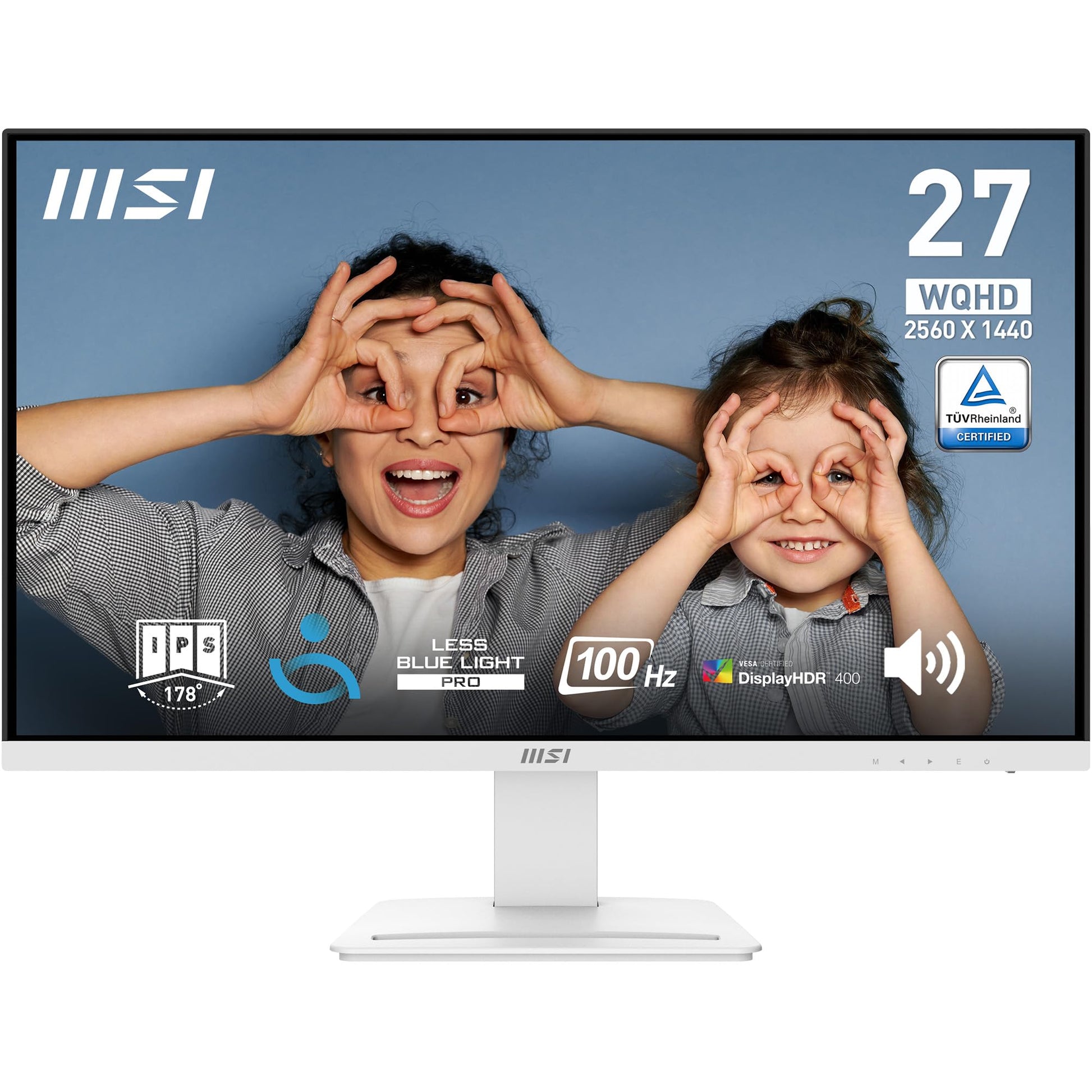 MSI PRO MP275Q 27 Inch 2K WQHD Office Monitor - 2560 x 1440 IPS Panel, 100 Hz, Eye-Friendly Screen, Built-in Speakers, Tilt-Adjustable - HDMI 2.0b, DP (1.2a)