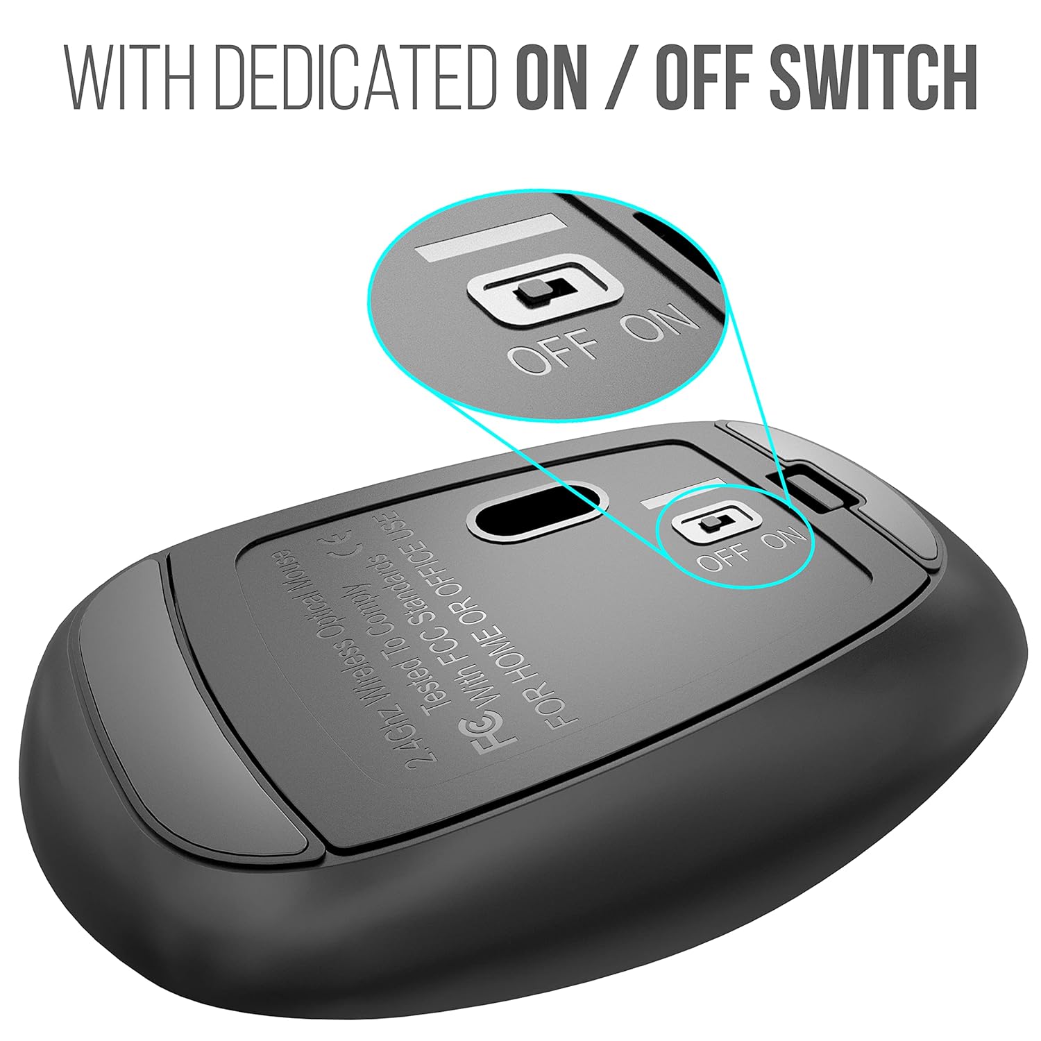 Quantum Wireless Mouse with Upto 12 Months Battery Life(Cell Included), Silent Keys, 800/1200/1600 DPI, USB Nano Receiver, USB to Type-C Connector, Slim Wireless Mouse for PC, Laptop, MacBook (Black)