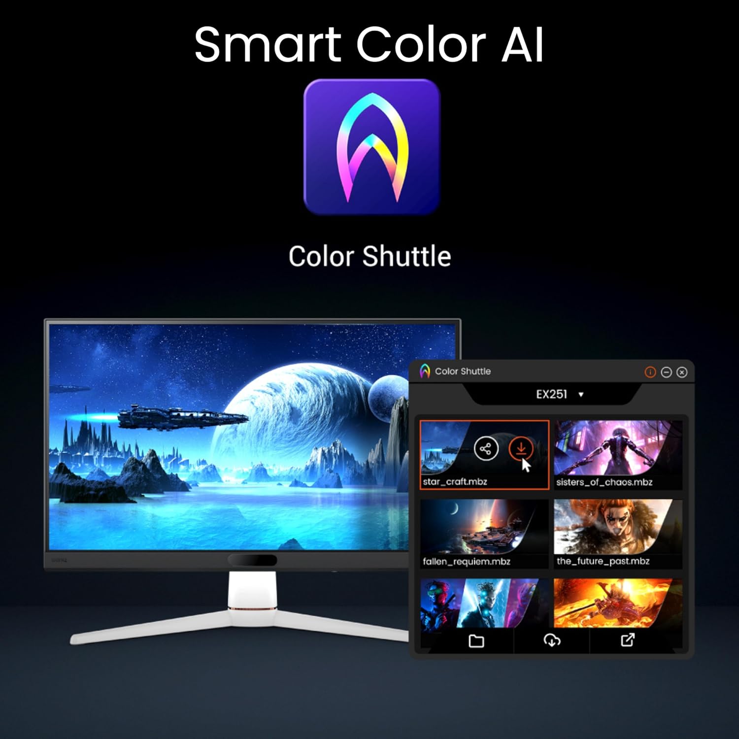 BenQ MOBIUZ EX251 24.5” FHD 220Hz Gaming Monitor, 1ms GtG, AMD FreeSync, DP 1.2, HDMI 2.0, USB Hub, 99% sRGB, Game Optimized Color, 2.5Wx2 Speakers, VESA Display HDR400 (White)