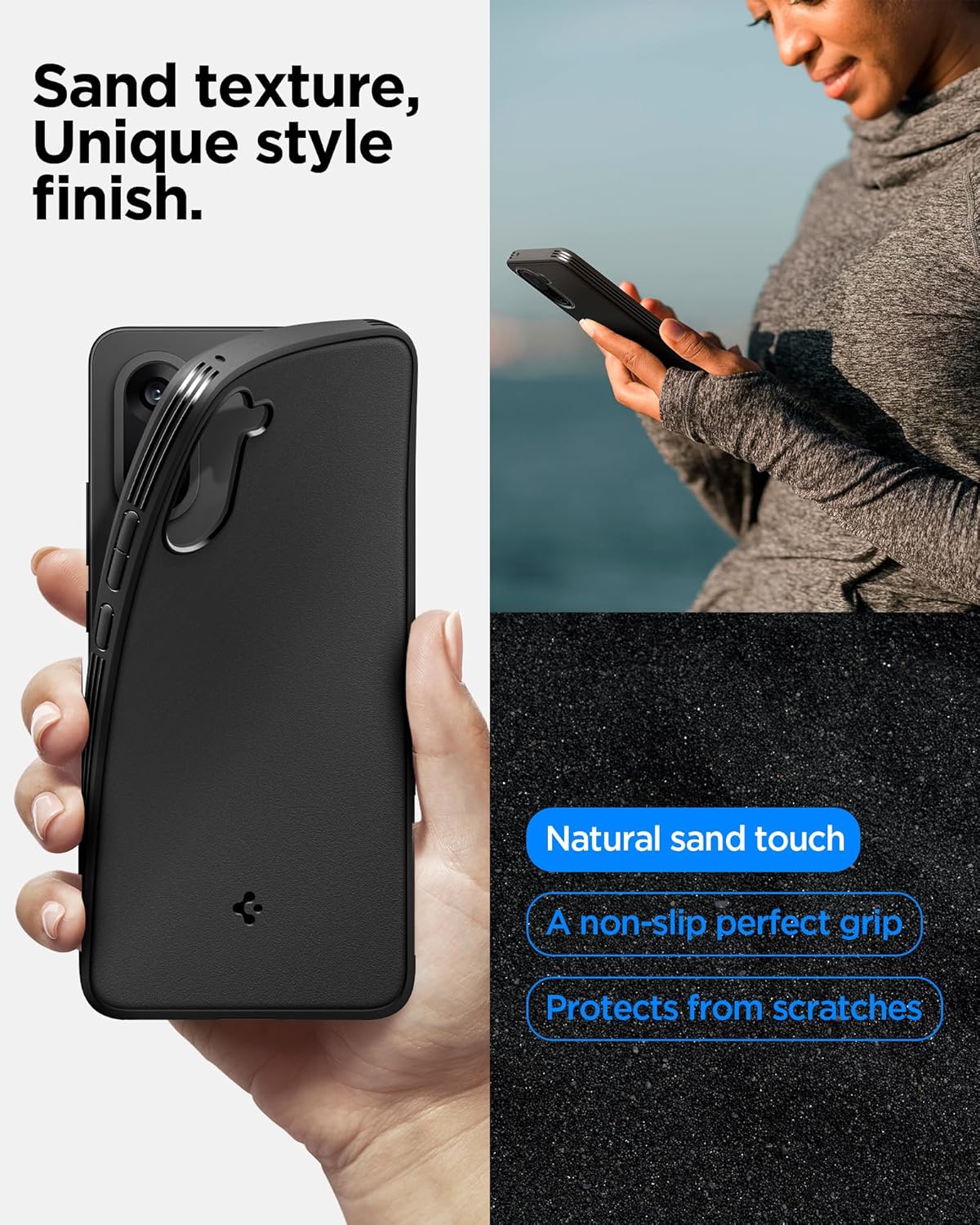 Spigen Essential Sand Blast for OnePlus Nord CE 5 5G Case, OnePlus Nord CE 5 5G Back Cover (2025) - TPU｜Matte Black