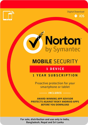 Norton Mobile Security - 1 Device - 1 Year (Email Delivery in 2 Hours - No CD)