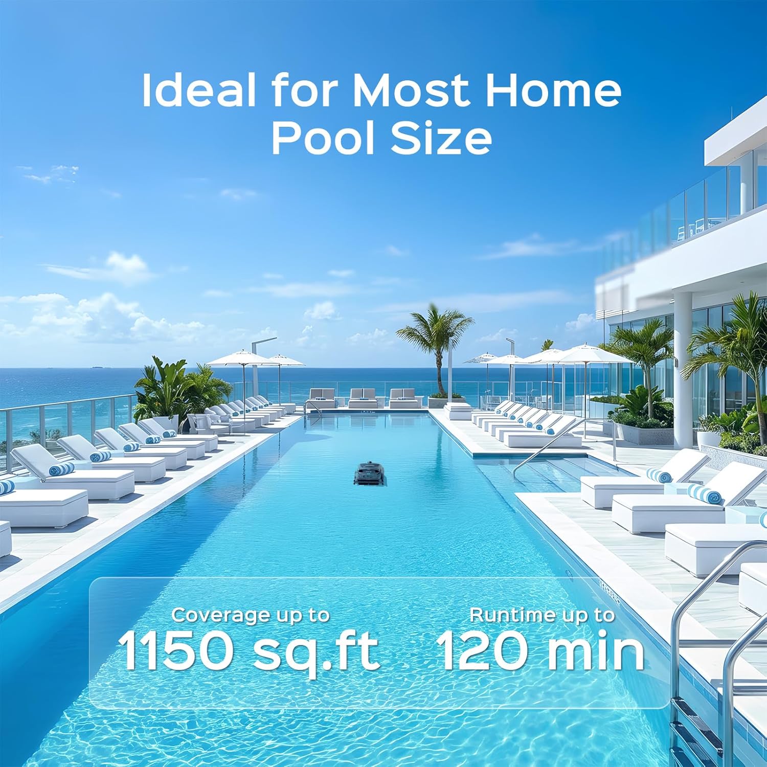 WYBOT B1 Cordless Robotic Pool Vacuum, Quad-Roller Brushes for Edge Cleaning, Smart Pool Cleaner Robot for Inground & Above Ground Pools, High Obstacle Crossing, App Control, Silver Gray