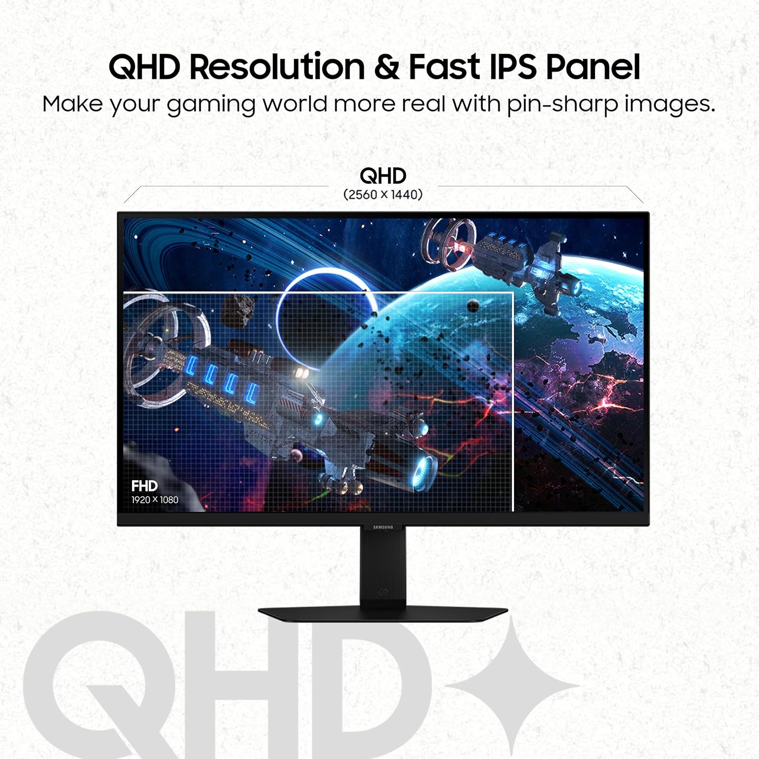 Samsung 27" (68.5cm) Odyssey G5 Fast IPS 2K Gaming Monitor|QHD 2560 x 1440|180 Hz|1ms|350nits|HDR 400|AMD FreeSync|Ports-DP,HDMI,Headphone|Height-Tilt-Pivot Adjustable Stand|LS27DG502EWXXL|Black