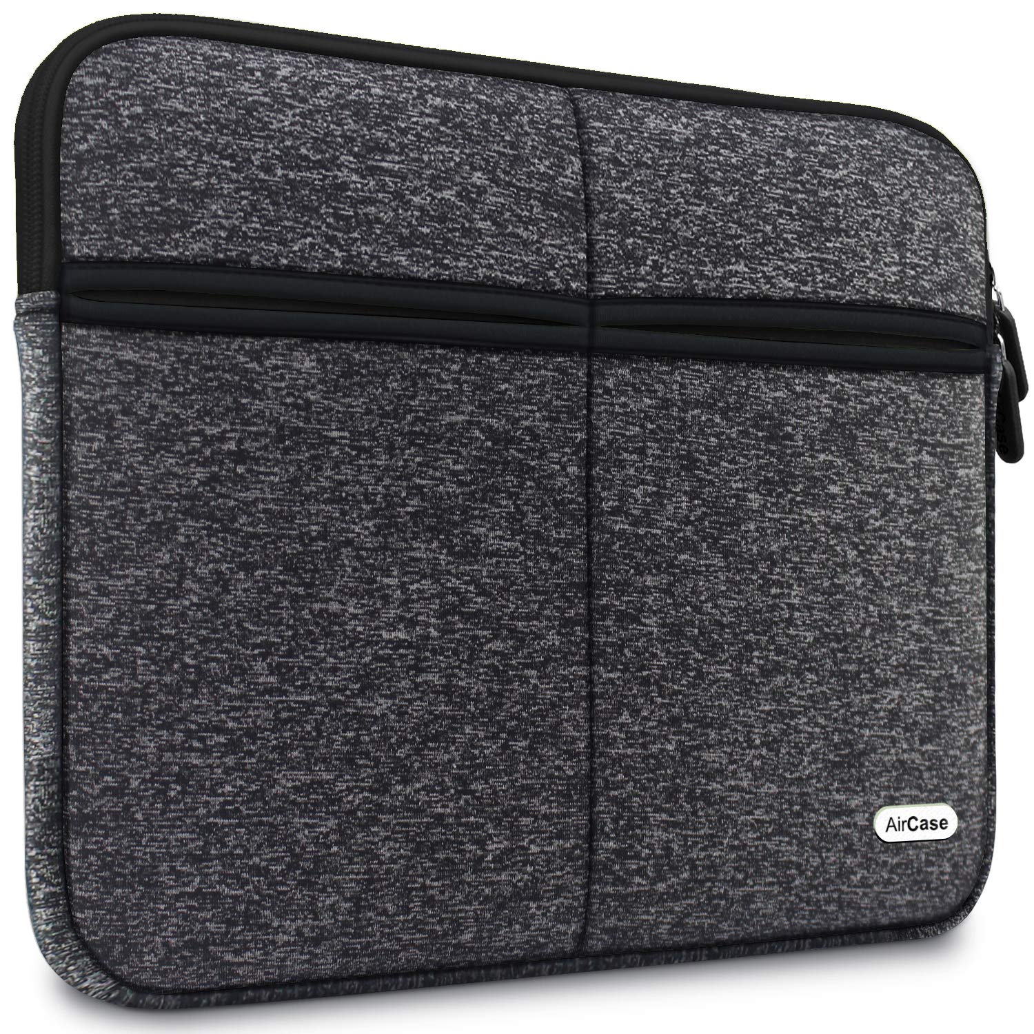 AirCase Premium Laptop Bag with 6 Pockets fits Upto 14.1" Laptop/MacBook, Wrinkle Free, Padded, Water Resistant Light Neoprene case Cover Sleeve Pouch, for Men & Women, Ash