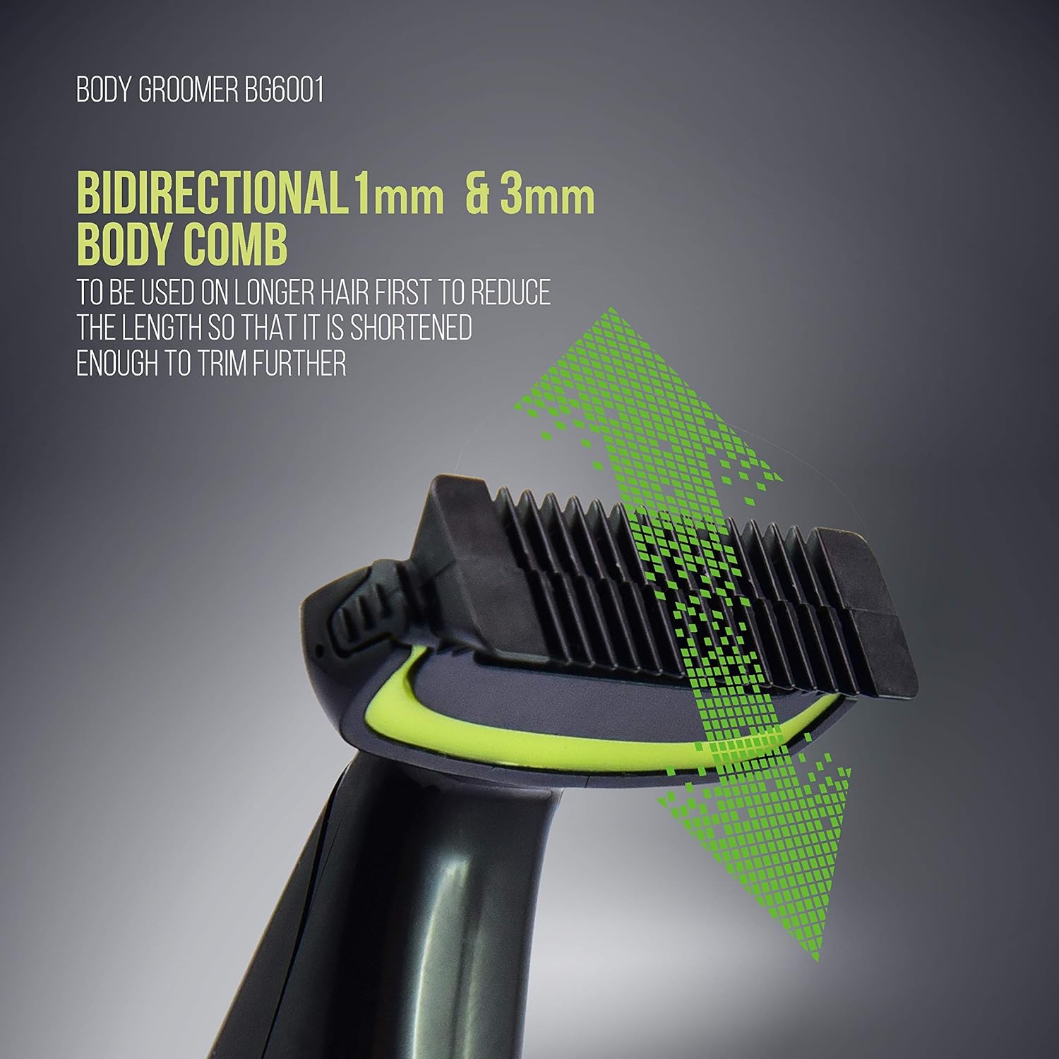 Havells BG6001, Battery Operated Body Trimmer for Body Trimming & Private grooming Including Groin (Black/Green)