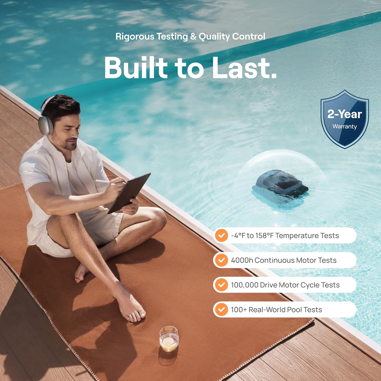 Beatbot Sora 30 Pool Vacuum, Floor & Wall & Waterline & Platform Cleaning, 6800GPH Power, Smart Parking, 300Min Runtime, 5L Capacity, for Above & In-Ground Pools 3229 sq.ft, Deep Blue