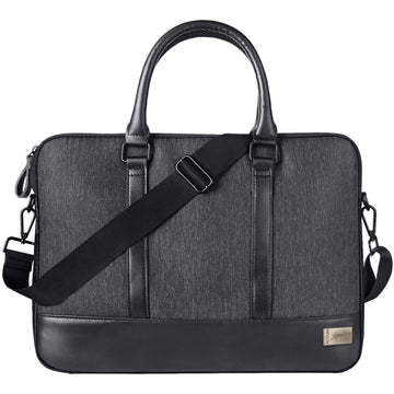 AirCase Polyester Signature CS65-13.3/14 Designer Laptop Messenger Bag, Premium, Water Resistant, for Office, Men and Women (Black)