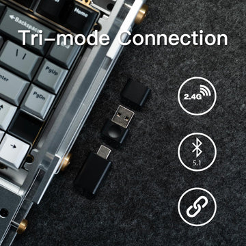 Black Diamond 75 v2 RGB Wireless Mechanical Gaming Keyboard, 2.4G 2ms Latency, Tri-Mode Connection, Leaf Spring Mount, Custom Internals, Hotswapable Switch