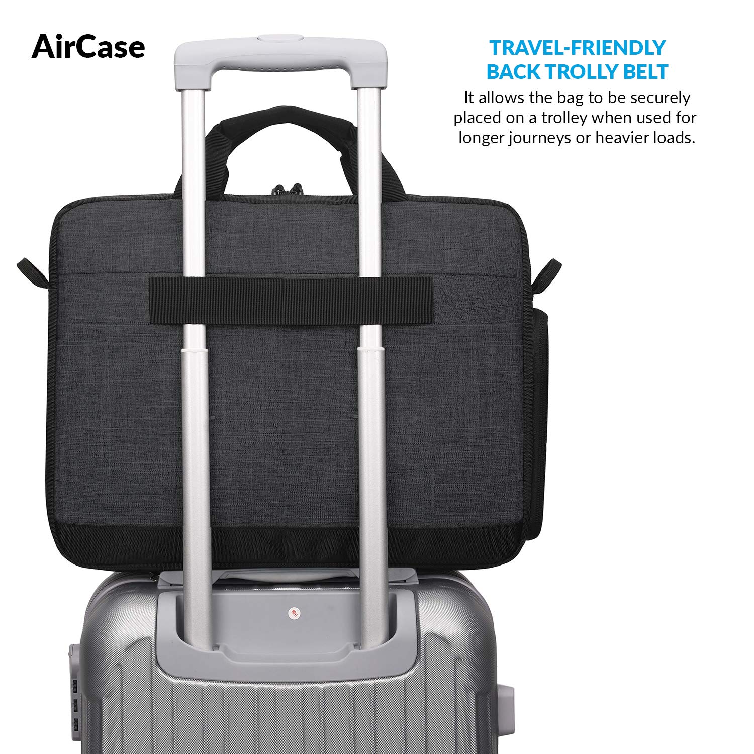 AirCase Office Sling Messenger Bag fits Upto 15.6" Laptop/MacBook, Detachable Shoulder Strap, Waterproof, Shockproof, Spacious Pockets for Office/Travel