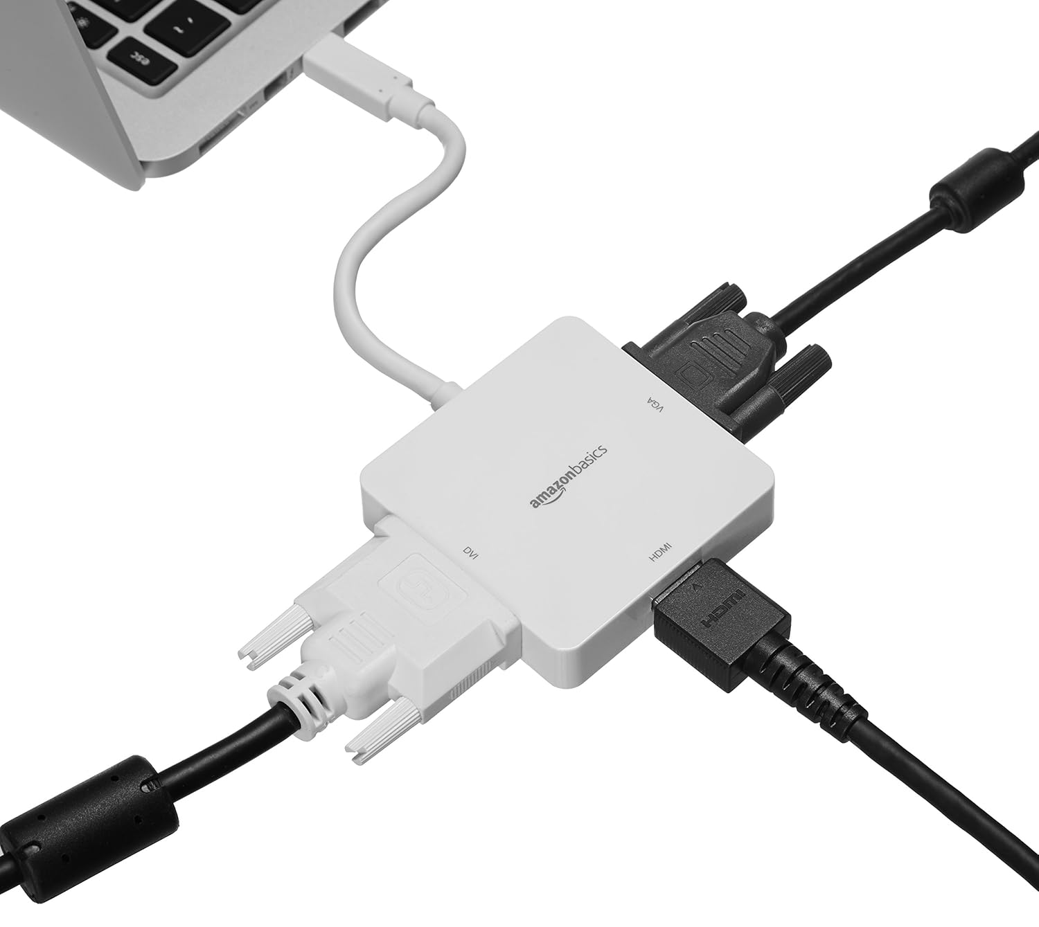 AmazonBasics Mini DisplayPort to HDMI/DVI/VGA Adapter, White