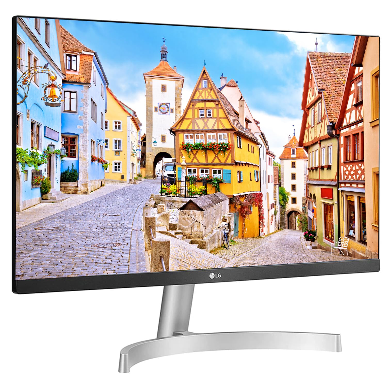 LG 24-inch (60.96 cm), Full HD IPS (1920 x 1080) Monitor, Inbuilt Speaker, HDMI x 2, VGA Port, 75 Hz Refresh Rate, AMD Freesync, 3 Side Borderless Slim Design - 24ML600S-W-White