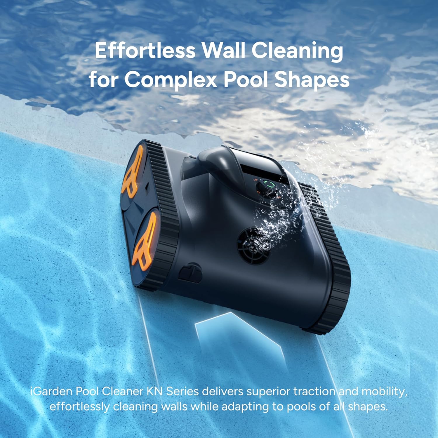 (2026 NEW) iGarden Robotic Pool Cleaner KN Series, 210-Min Runtime, Smart 3D Navigation, Full-Inverter Energy-Saving Tech, Cleans Floor, Wall & Waterline, for Above-Ground & Inground Pools