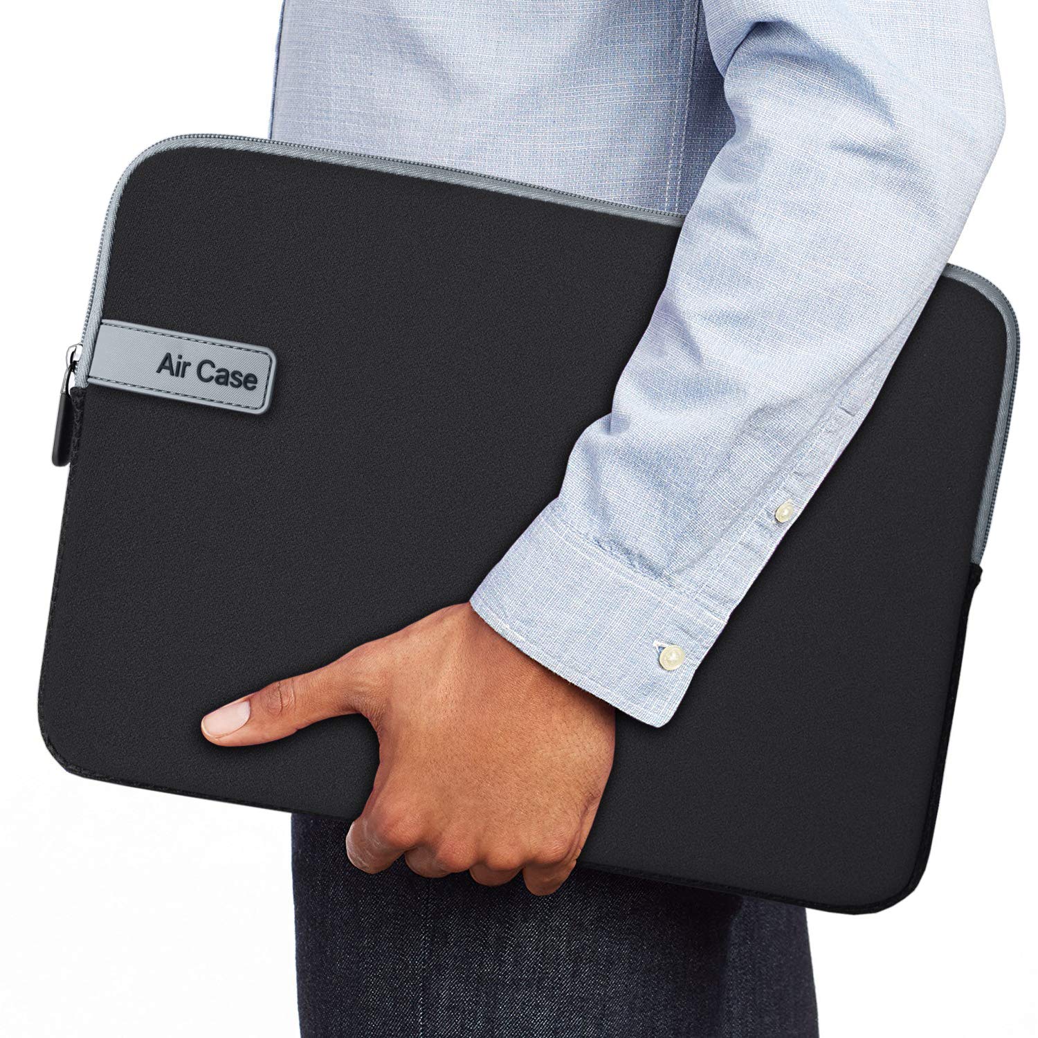 AirCase Laptop Bag Sleeve case Cover for 11.6 Laptop/MacBook/iPad, Office Laptop Bag for Men & Women, Waterproof & wrinklefree Light Neoprene, Black- 6 Months Warranty
