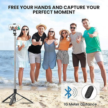 WecoolS5s Selfie Stick with Tripod Stand 360 Degree, Extendable Upto 62 inch Long Selfie Stick-Black