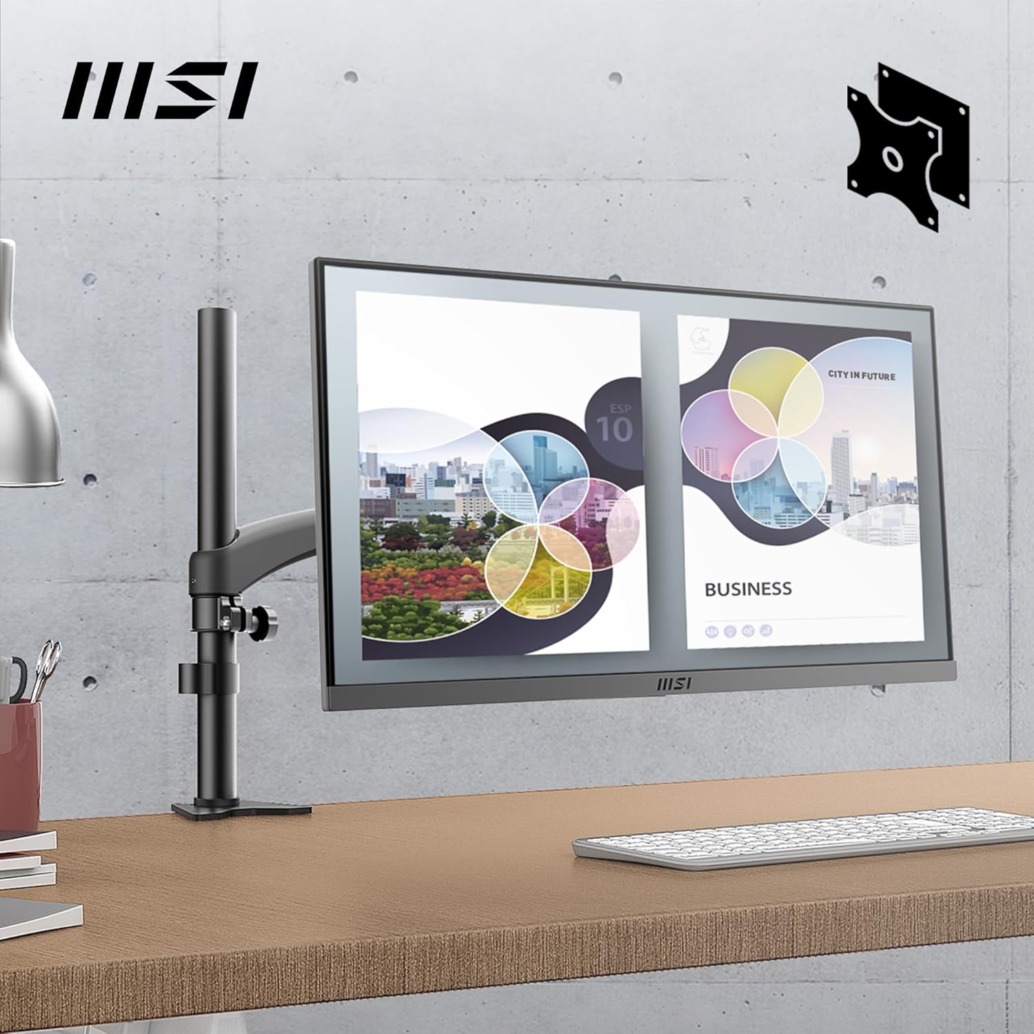 MSI PRO MP223 E2 21.45-Inch Full HD Office Monitor - 1920 x 1080 Resolution, 100Hz, Eye-Friendly Screen, Tilt-Adjustable - HDMI™ 1.4b, DisplayPort 1.2a