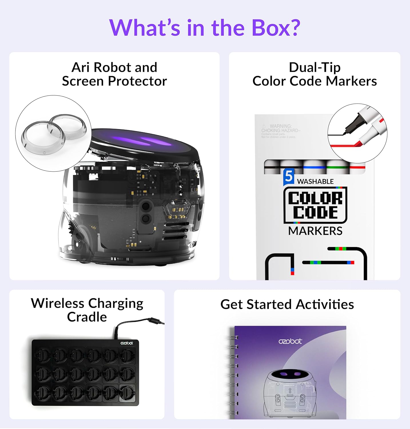 Ozobot Ari Classroom Kit (12 Bots) | Interactive Learning Robot with Touch Screen, ToF Sensor, Accelerometer, Gyroscope, and AI Integration | Hands-On STEM Education for Classrooms and Homeschool