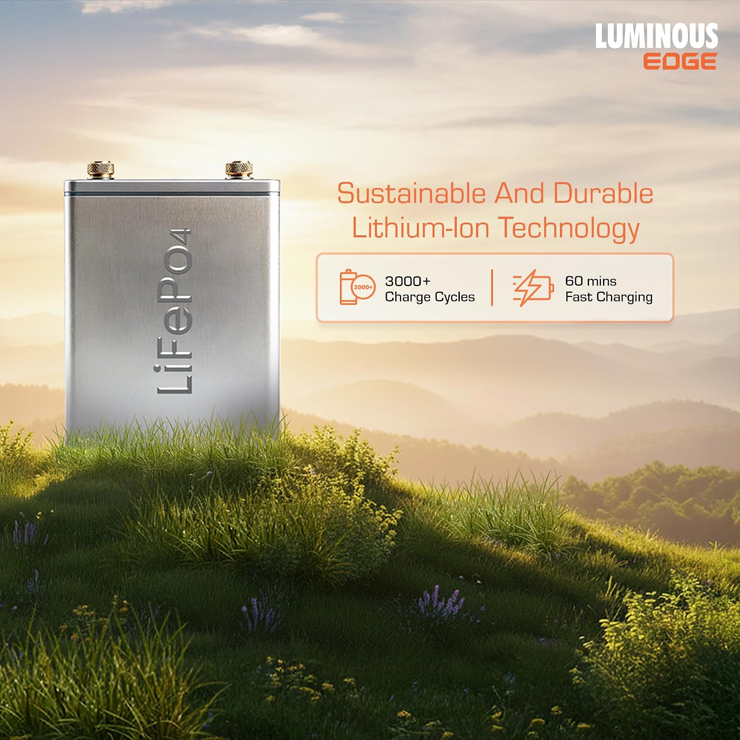 Luminous Edge Go P1200 Portable Power Station| Emergency Light, 50 mins backup on full load, Power upto 6 devices with 864Wh LiFePO4 Battery 10 Yrs Life| 1000W AC Output, 05 Years Replacement Warranty