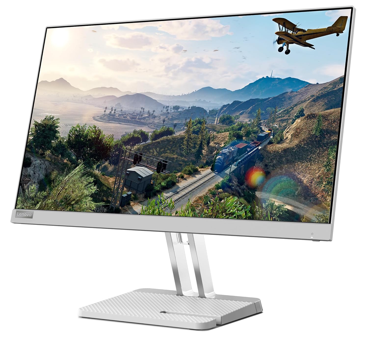 Lenovo L-Series 24 inch (60.45cm)| FHD Ultraslim Monitor| 100Hz, 72% NTSC, 4ms, AMD FreeSync, HDMI 1.4, VGA, Tilt Stand, for Home & Office use, 3 Year Warranty, Cloud Grey L24e-40