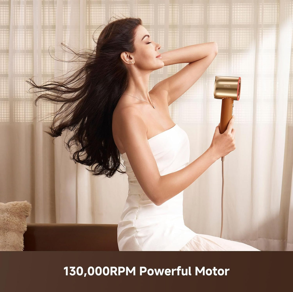 Dreame Miracle Pro High-Speed Hair Dryer, 130,000RPM Motor for Fast Drying, Red Light Scalp Care & Hair Nourishment, Intelligent Heat & Airflow Control, 6 Custom Modes, Lightweight Premium Design