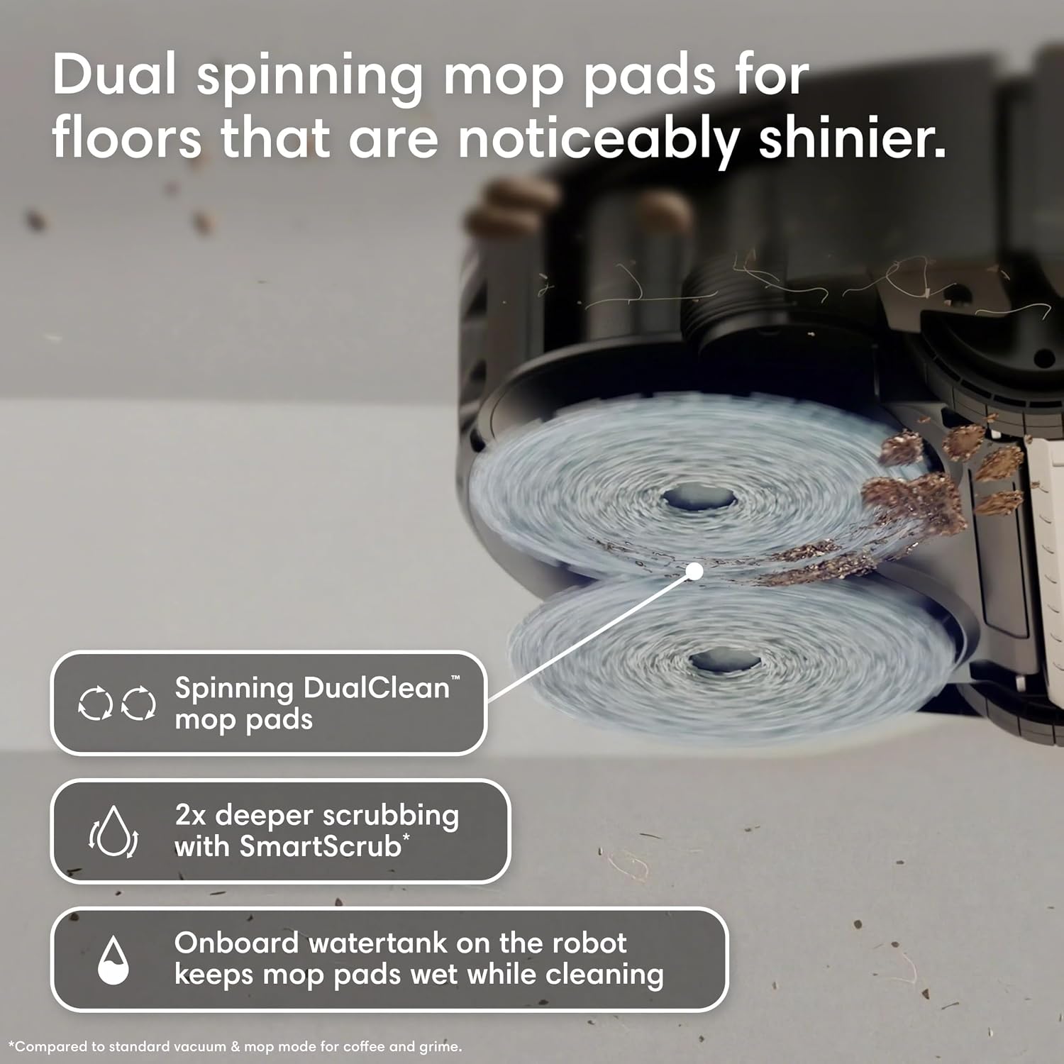 iRobot Roomba Plus 575 Robot Vacuum & Mop Combo, 25,000Pa Suction, PrecisionVision AI Obstacle Avoidance, 90 Days Emptying, Multifunction Dock, Self‑Cleans, Heated Wash & Dry, Lifting Spinning Mops
