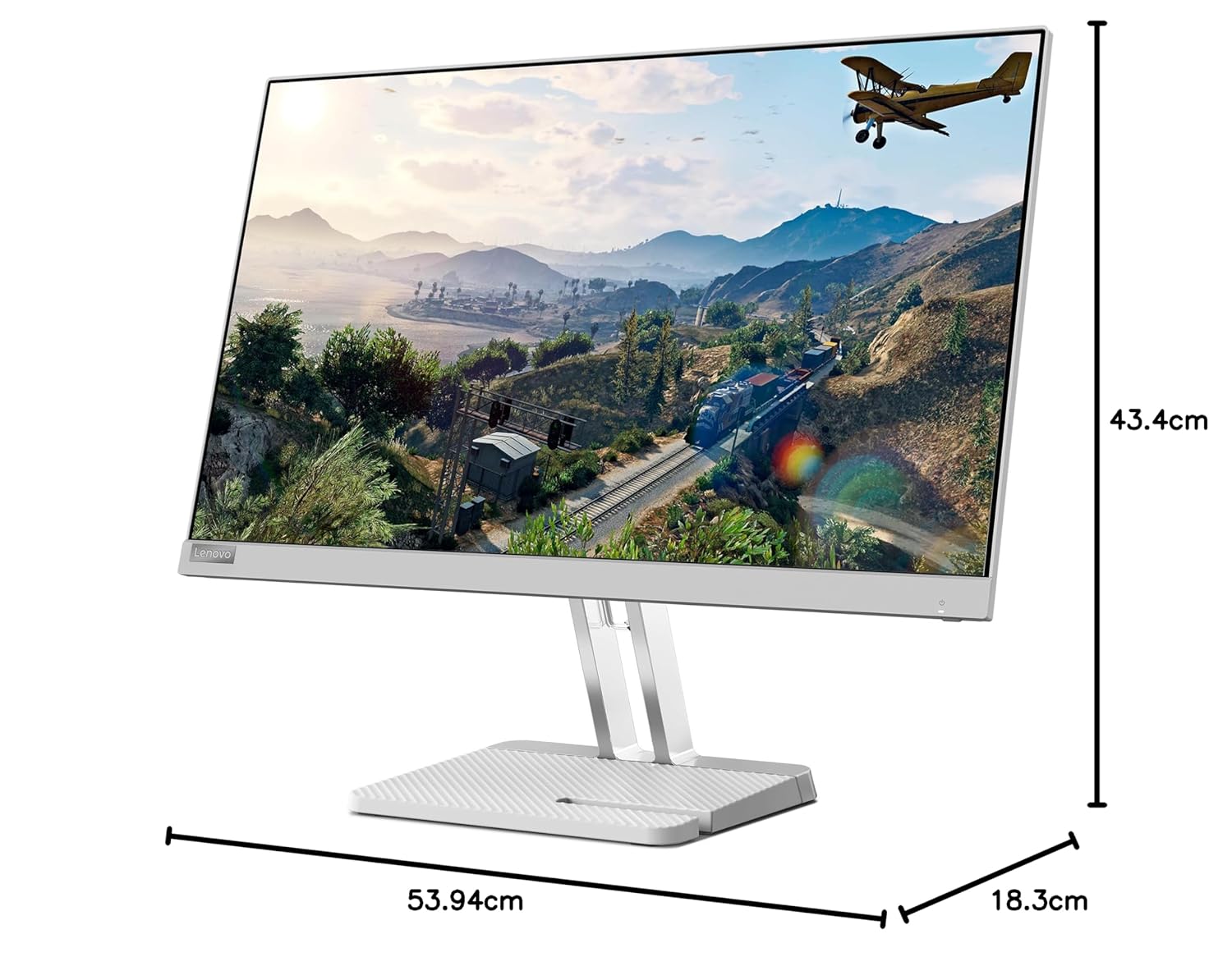 Lenovo L-Series 24 inch (60.45cm)| FHD Ultraslim Monitor| 100Hz, 72% NTSC, 4ms, AMD FreeSync, HDMI 1.4, VGA, Tilt Stand, for Home & Office use, 3 Year Warranty, Cloud Grey L24e-40
