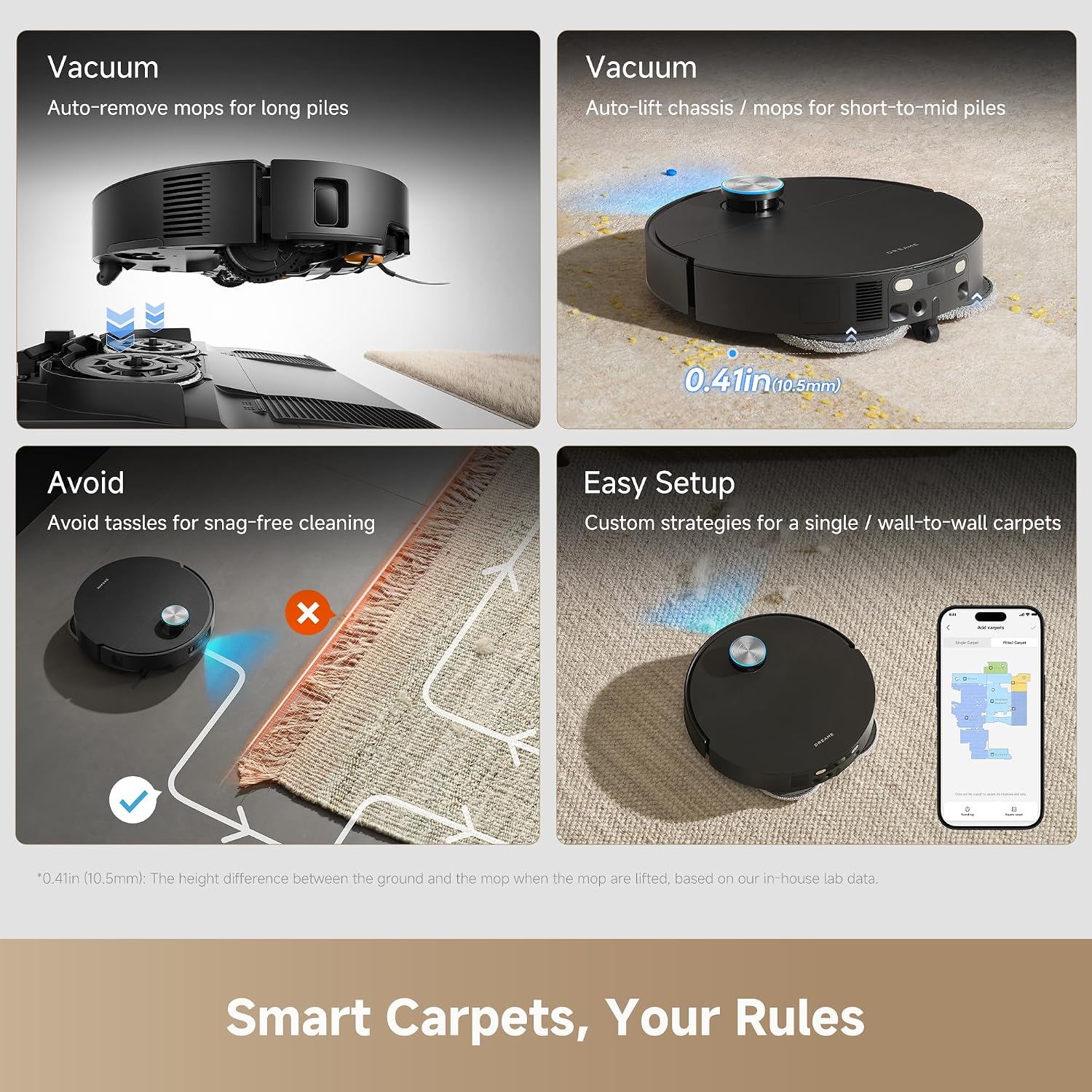 dreame X60 Ultra Robot Vacuum, Dual Al Cameras 280+ Obstacles Recognition | 35,000Pa Suction & 100% Detangling for Hair, Ultra-Thin Design for Low Spaces Cleaning, All in One Station