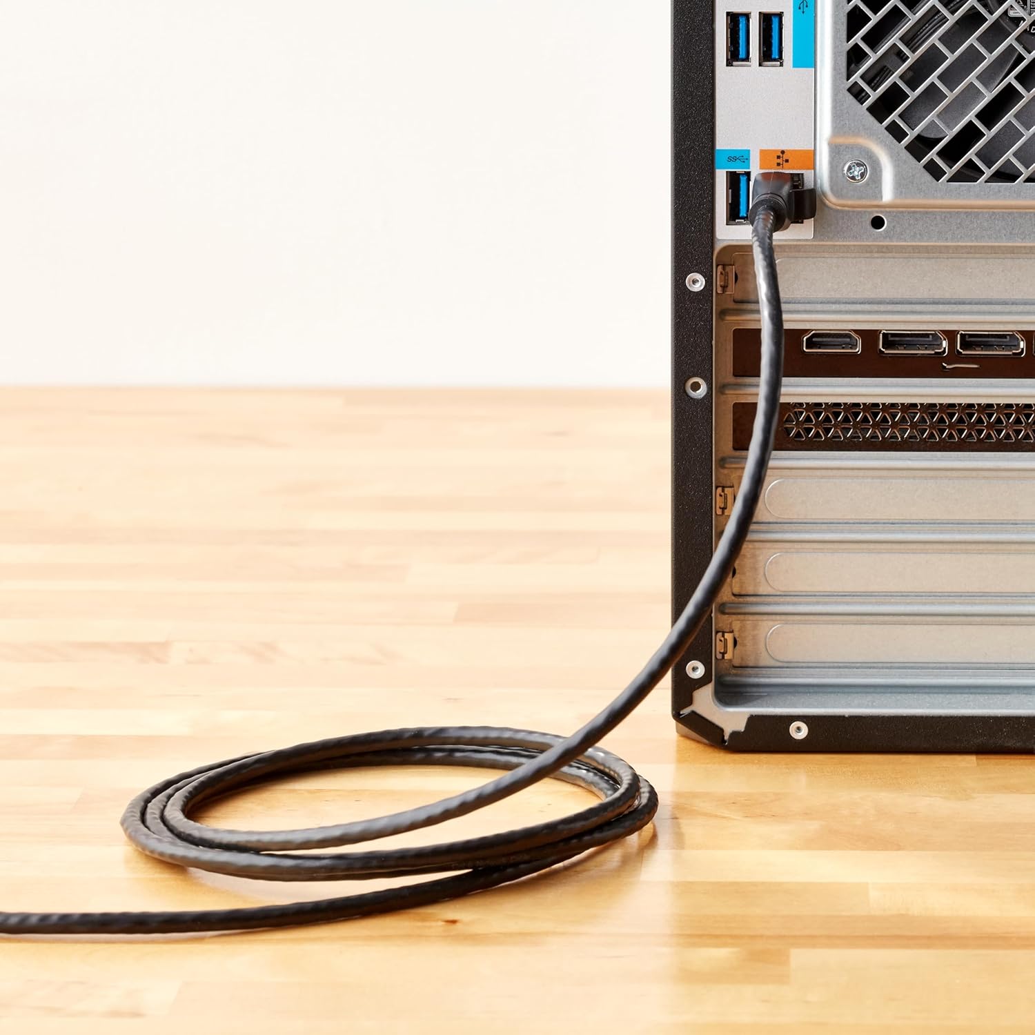 Amazon Basics RJ45 Cat-6 Ethernet Patch/LAN Cable for Personal Computer - 5Feet (1.5Meters), Black