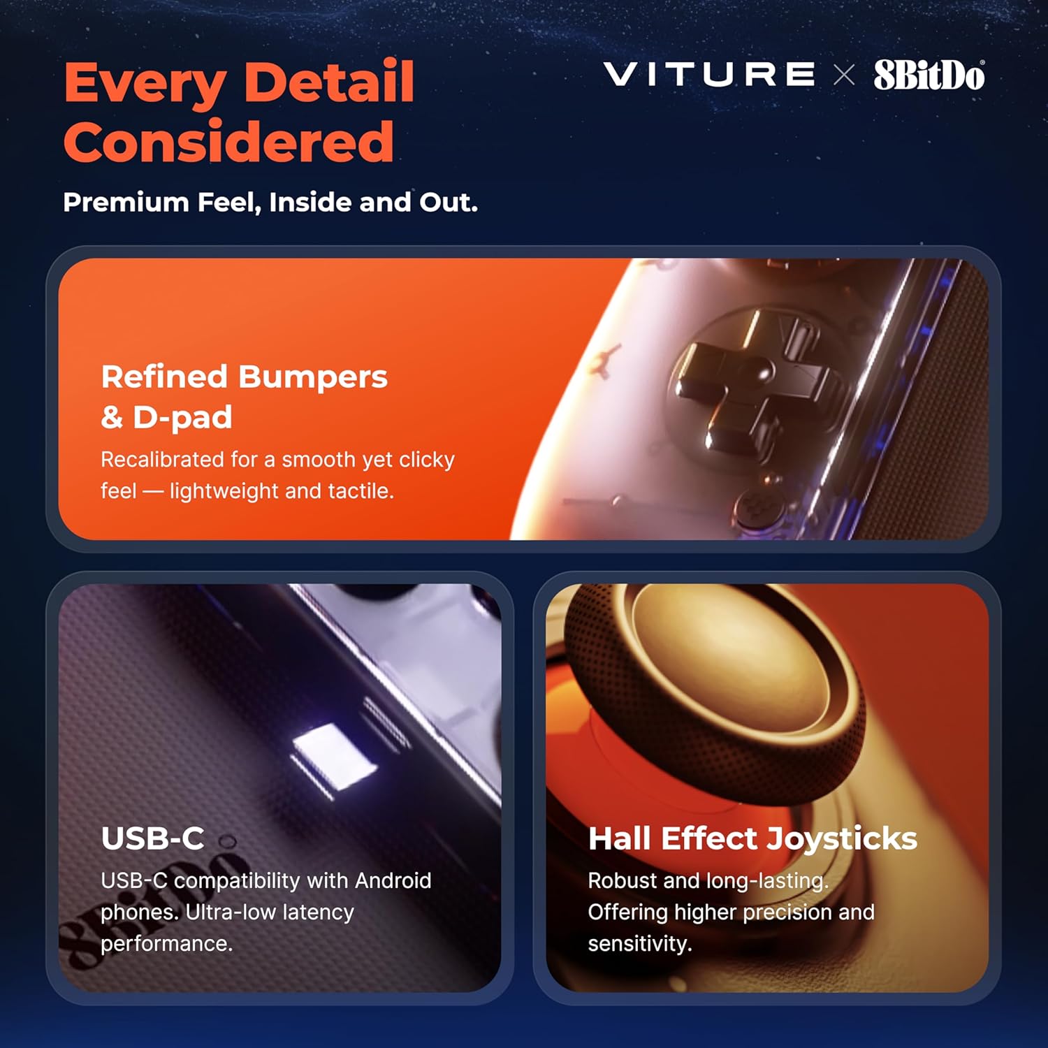 VITURE Winning Combo Pro XR Glasses x 8BitDo Ultimate Mobile Gaming Controller Bundle, World’s First. Supporting XR Glasses, Pro Performance for Android, Effortless Wins Anywhere