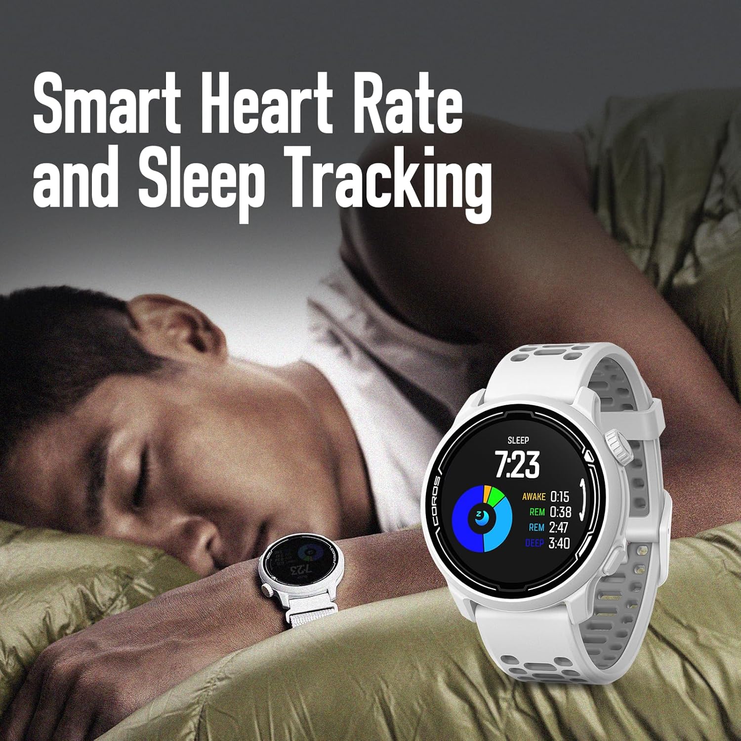 COROS PACE 2 Premium GPS Sport Watch with, Heart Rate Monitor, 30h Full GPS Battery, Barometer, ANT+ & BLE Connections, Strava, Stryd & Training Peaks (Dark Navy with Silicone Band)