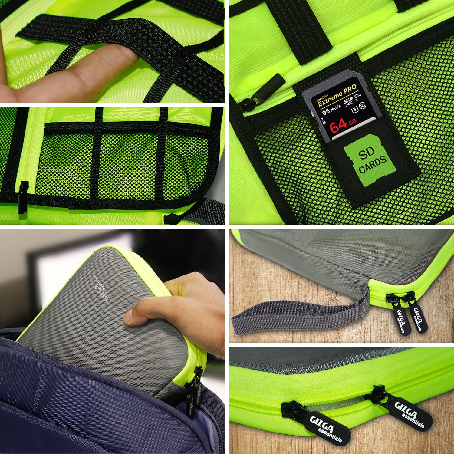 GIZGA essentials Gadget Organizer Case, Portable Zippered Pouch for All Small Gadgets, HDD, Power Bank, USB Cables, Power Adapters, etc