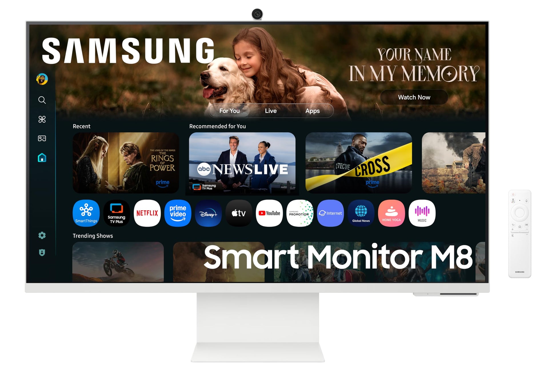 Samsung 32" (80 cm) 4K M7 Vision AI Smart Monitor|UHD 3840 x 2160|Smart TV Experience with AI|Type-C|Apple AirPlay|Gaming Bar|Remote|Speakers|Wi-Fi|Bluetooth|AI Picture & Sound|LS32FM700UWXXL|Black